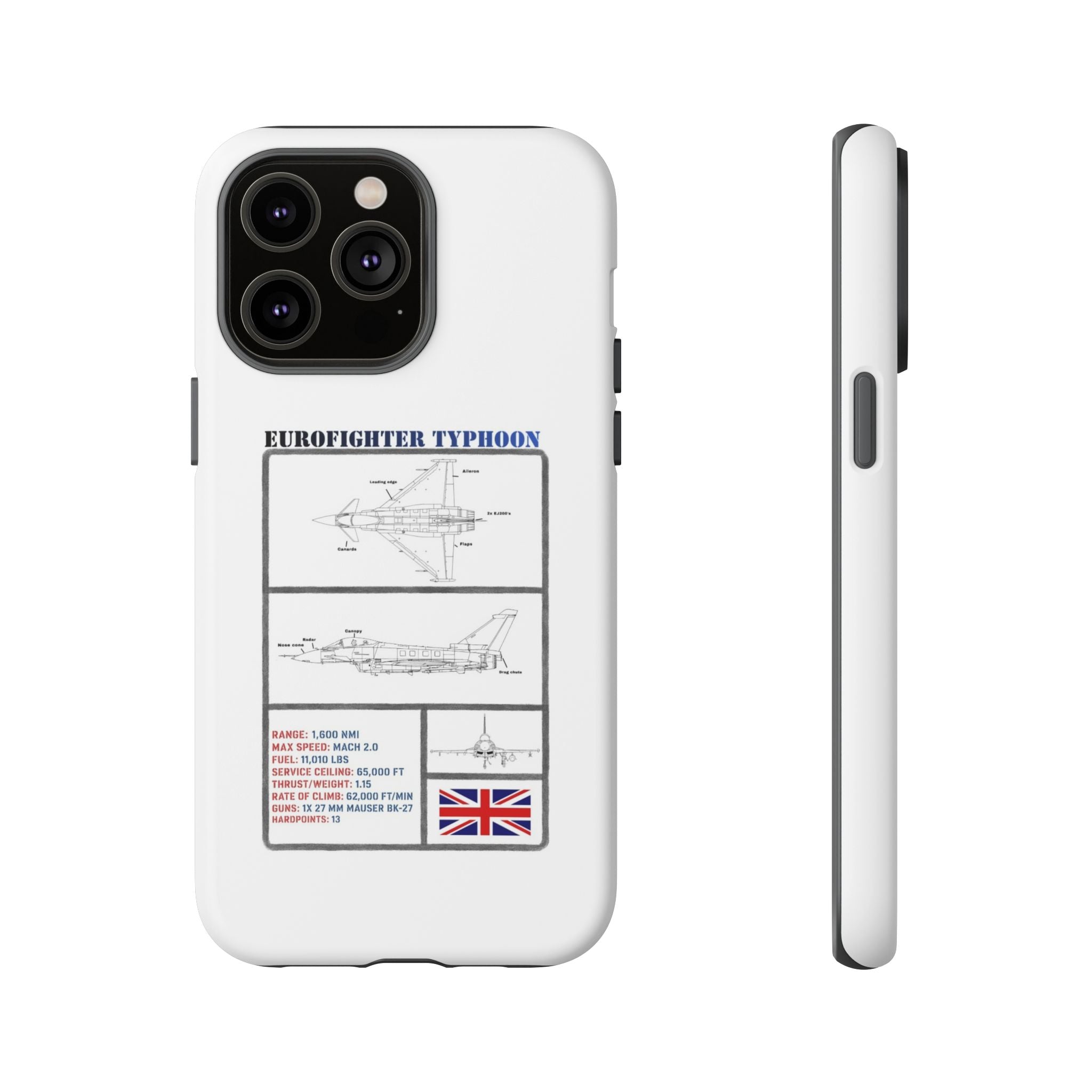 Eurofighter typhoon Schematic edition phone case (RAF Colour-Way)