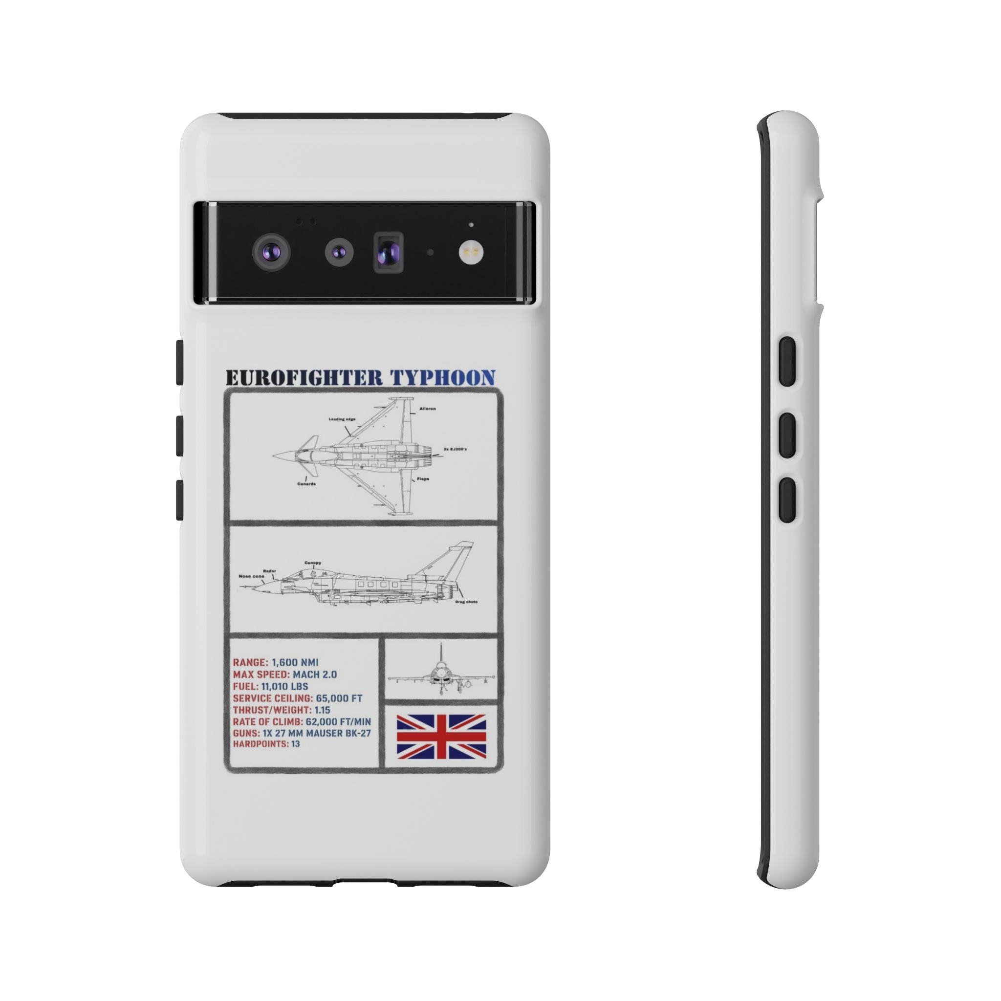 Eurofighter typhoon Schematic edition phone case (RAF Colour-Way)