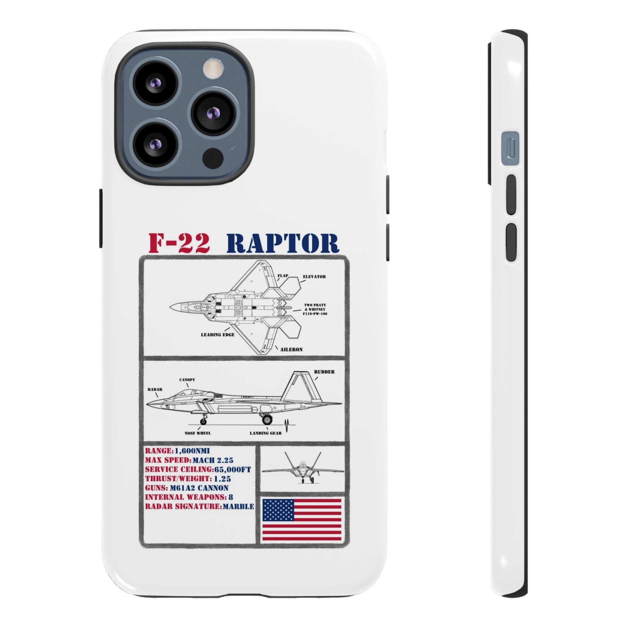 F-22 Raptor Schematic edition phone case (USAF Colour-Way)