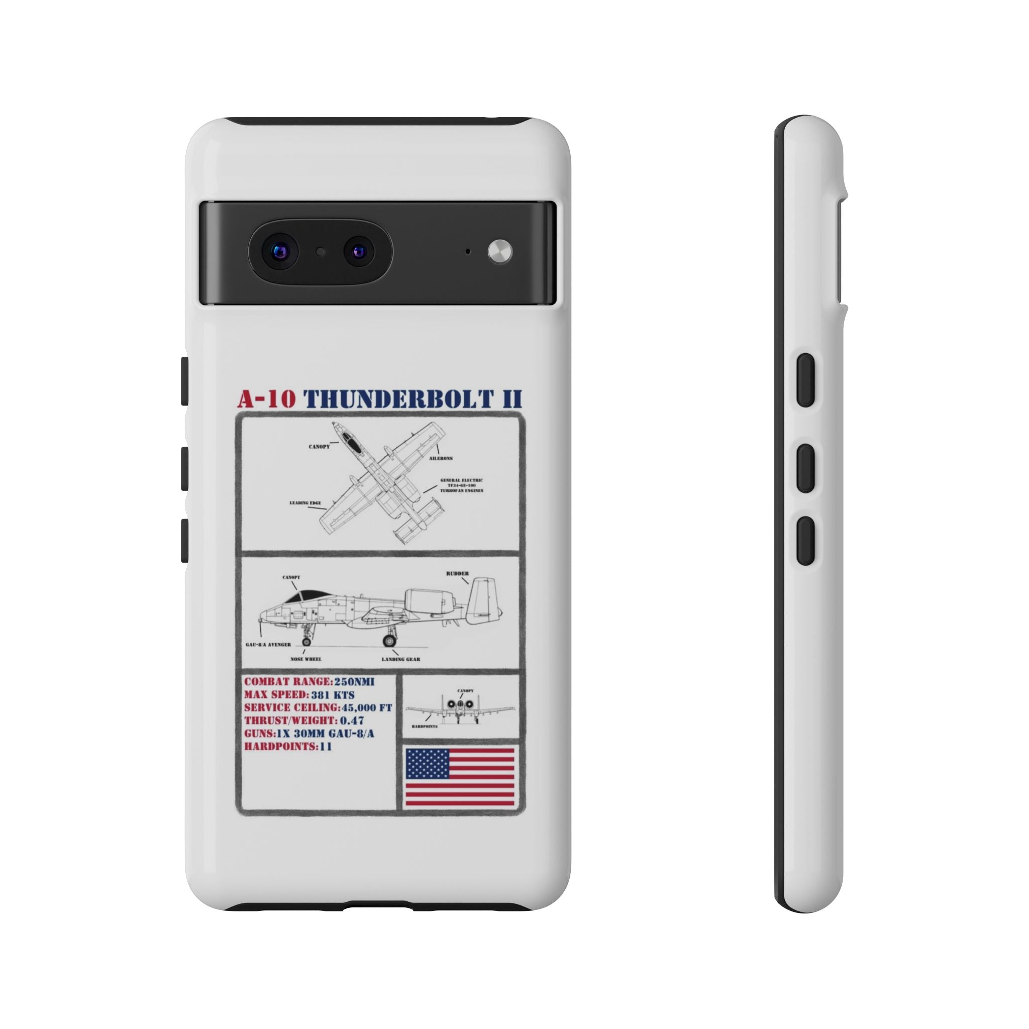 A-10 Thunderbolt Schematic edition phone case (USAF Colour-Way)