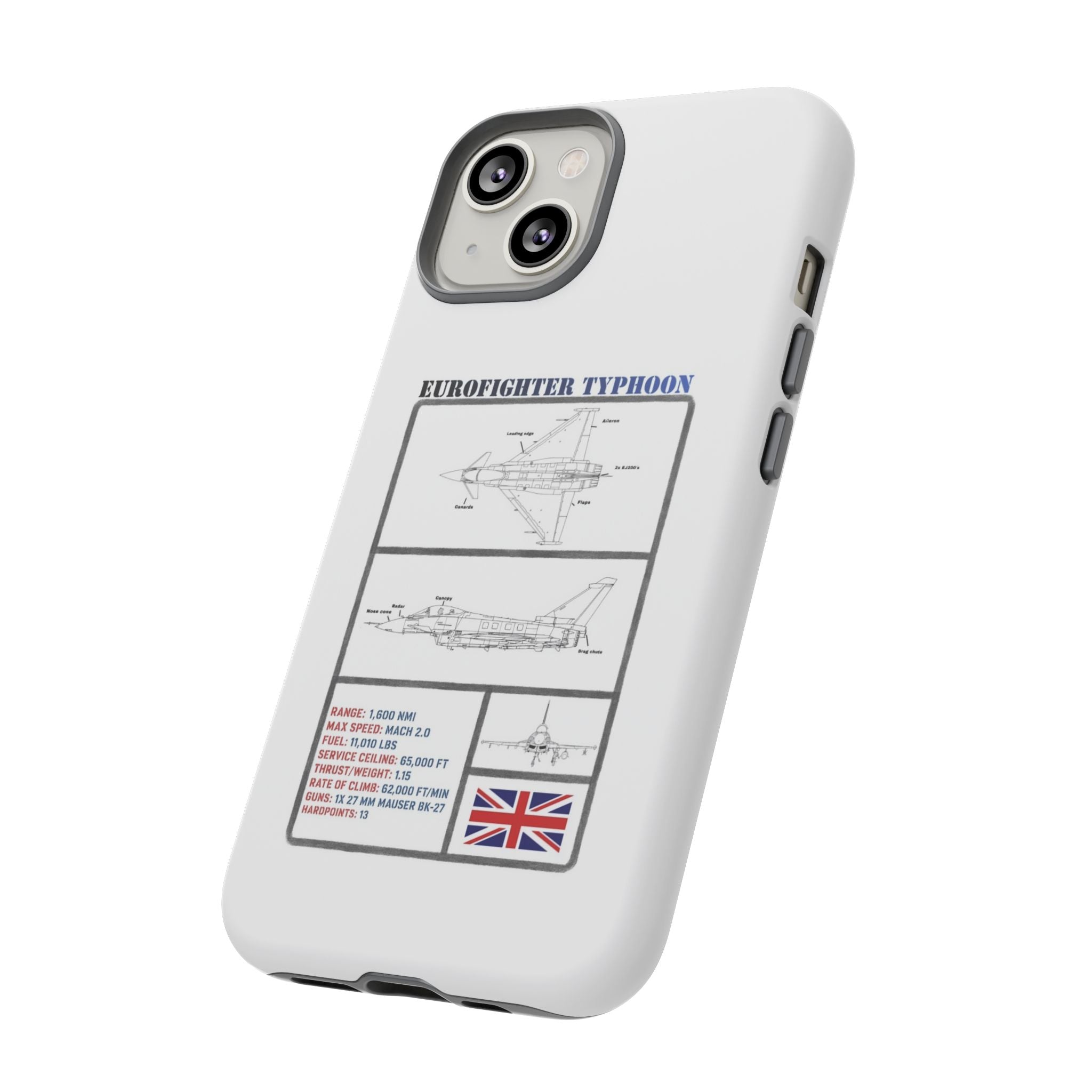 Eurofighter typhoon Schematic edition phone case (RAF Colour-Way)