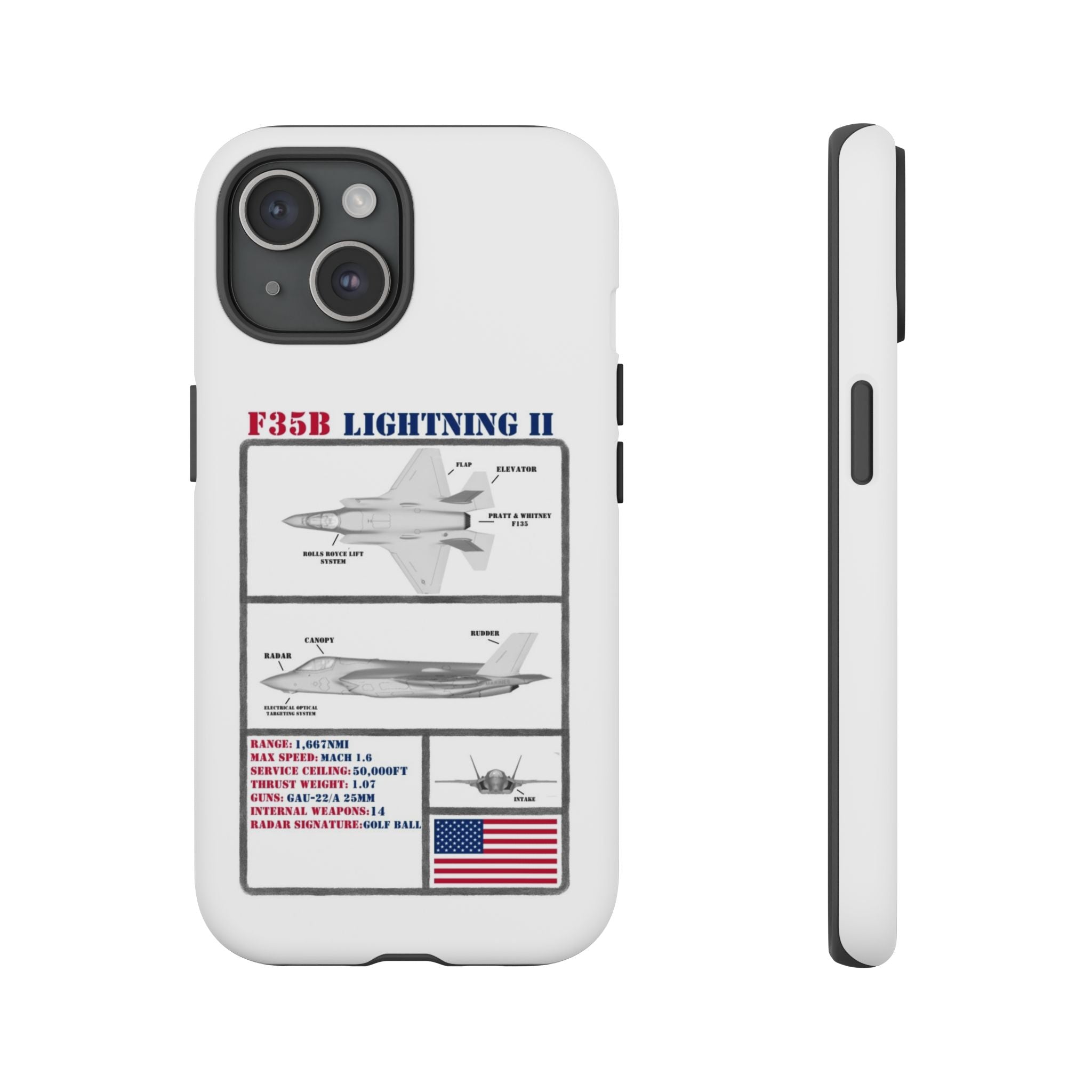 F-35 Lightning II Schematic edition phone case (USAF Colour-Way)