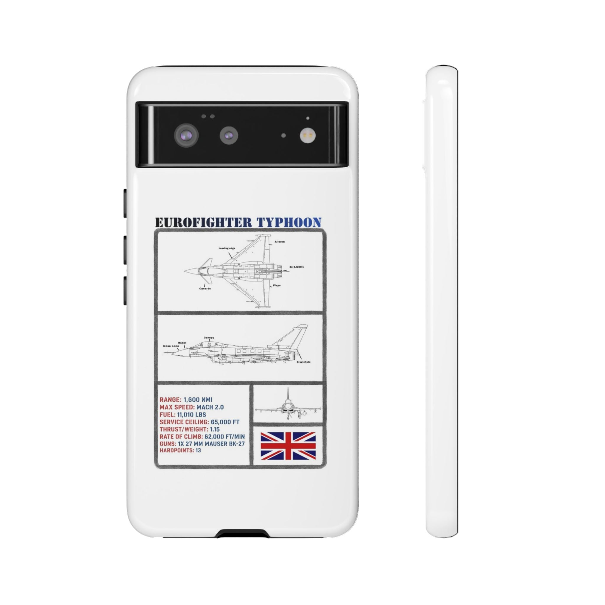 Eurofighter typhoon Schematic edition phone case (RAF Colour-Way)