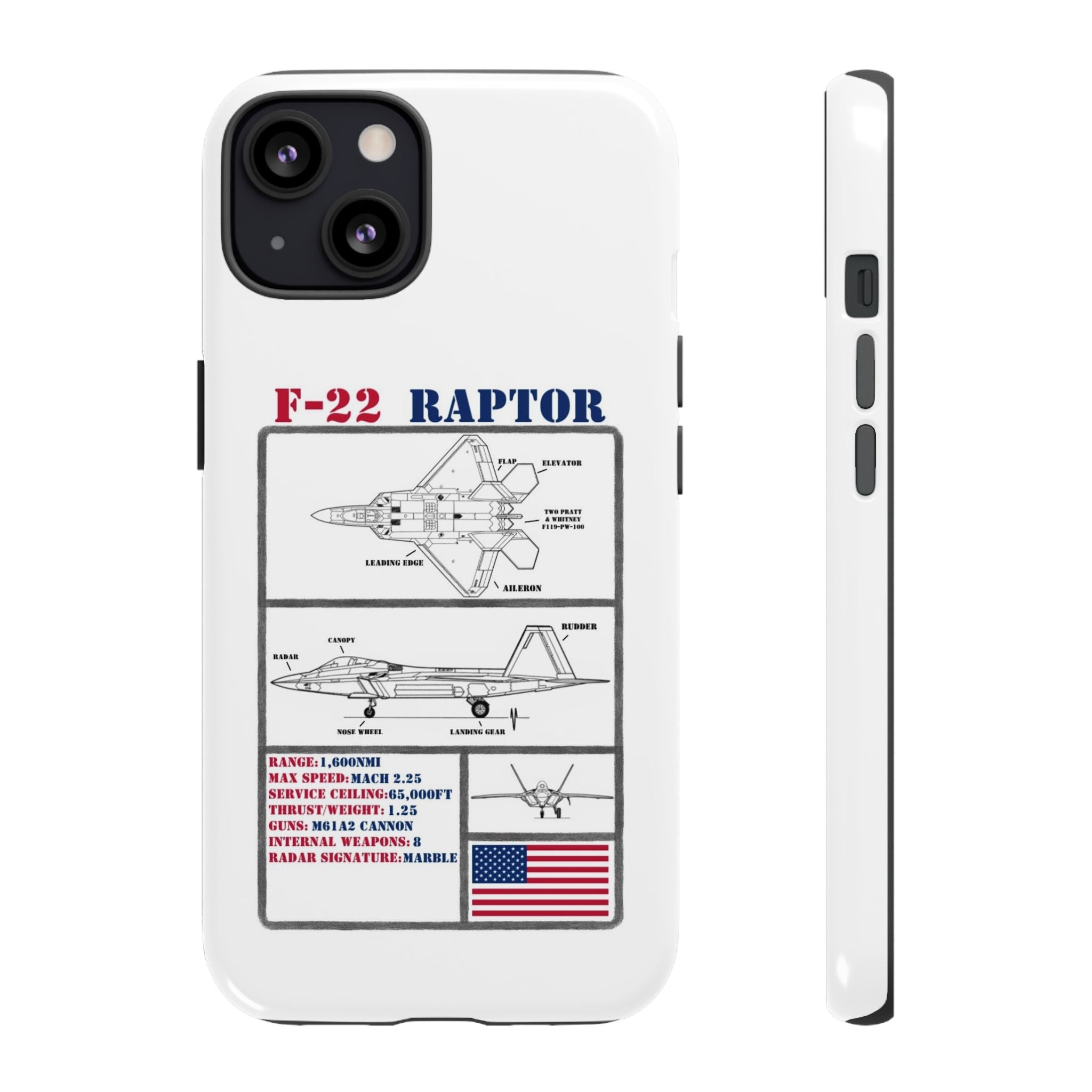 F-22 Raptor Schematic edition phone case (USAF Colour-Way)