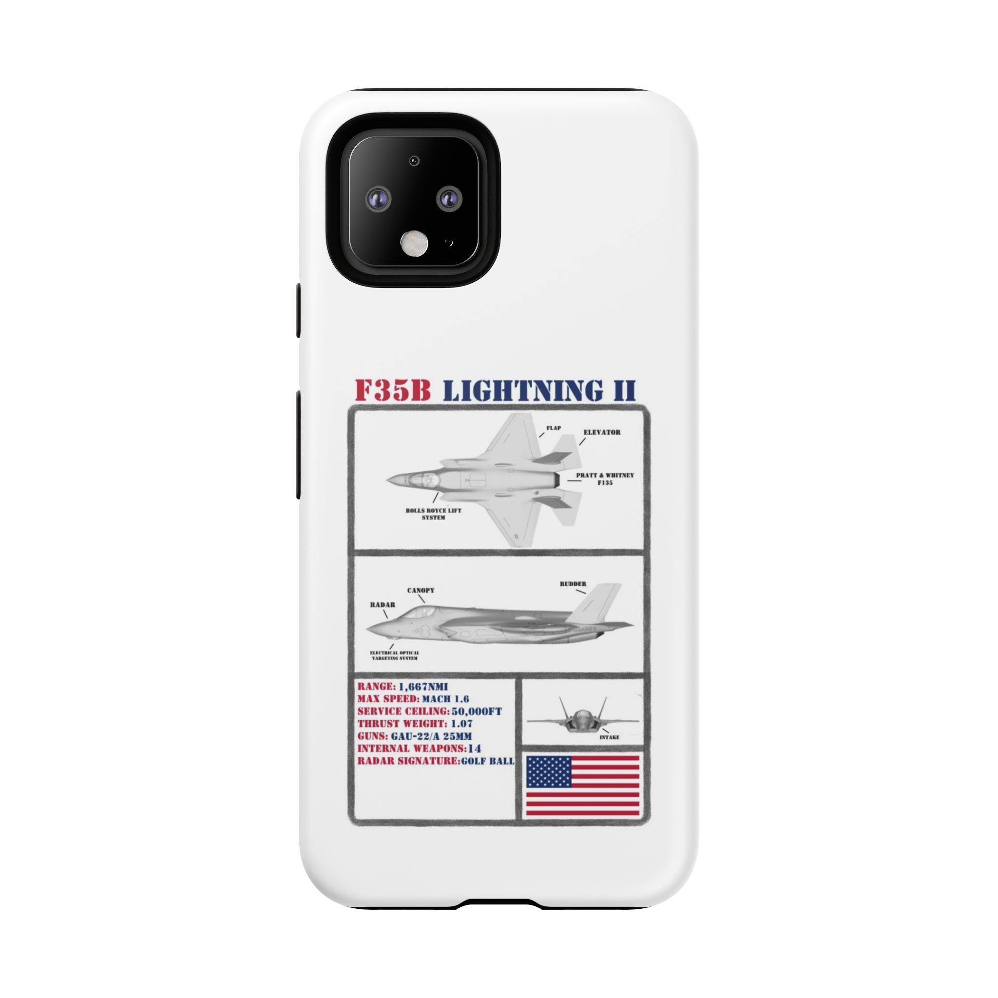 F-35 Lightning II Schematic edition phone case (USAF Colour-Way)