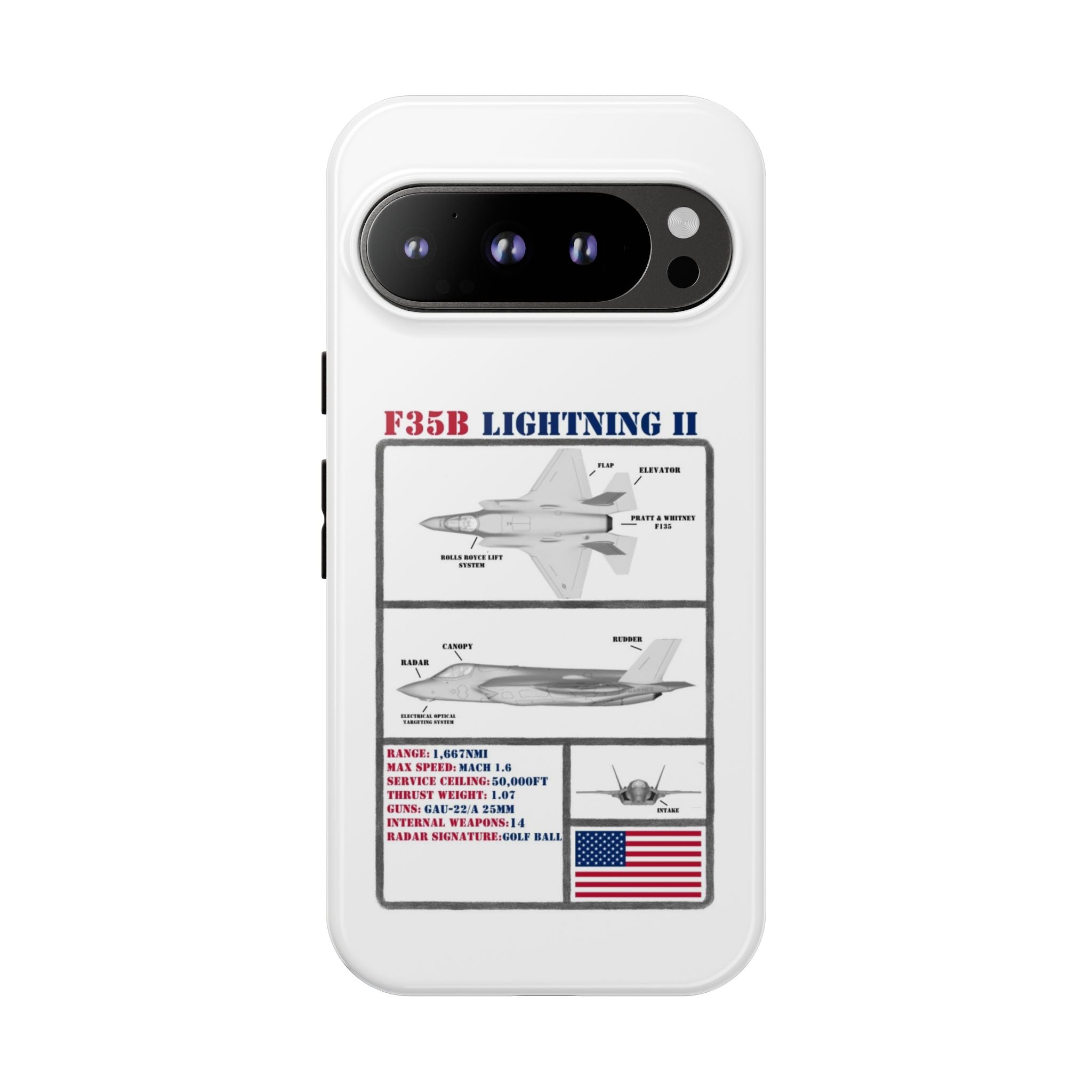 F-35 Lightning II Schematic edition phone case (USAF Colour-Way)