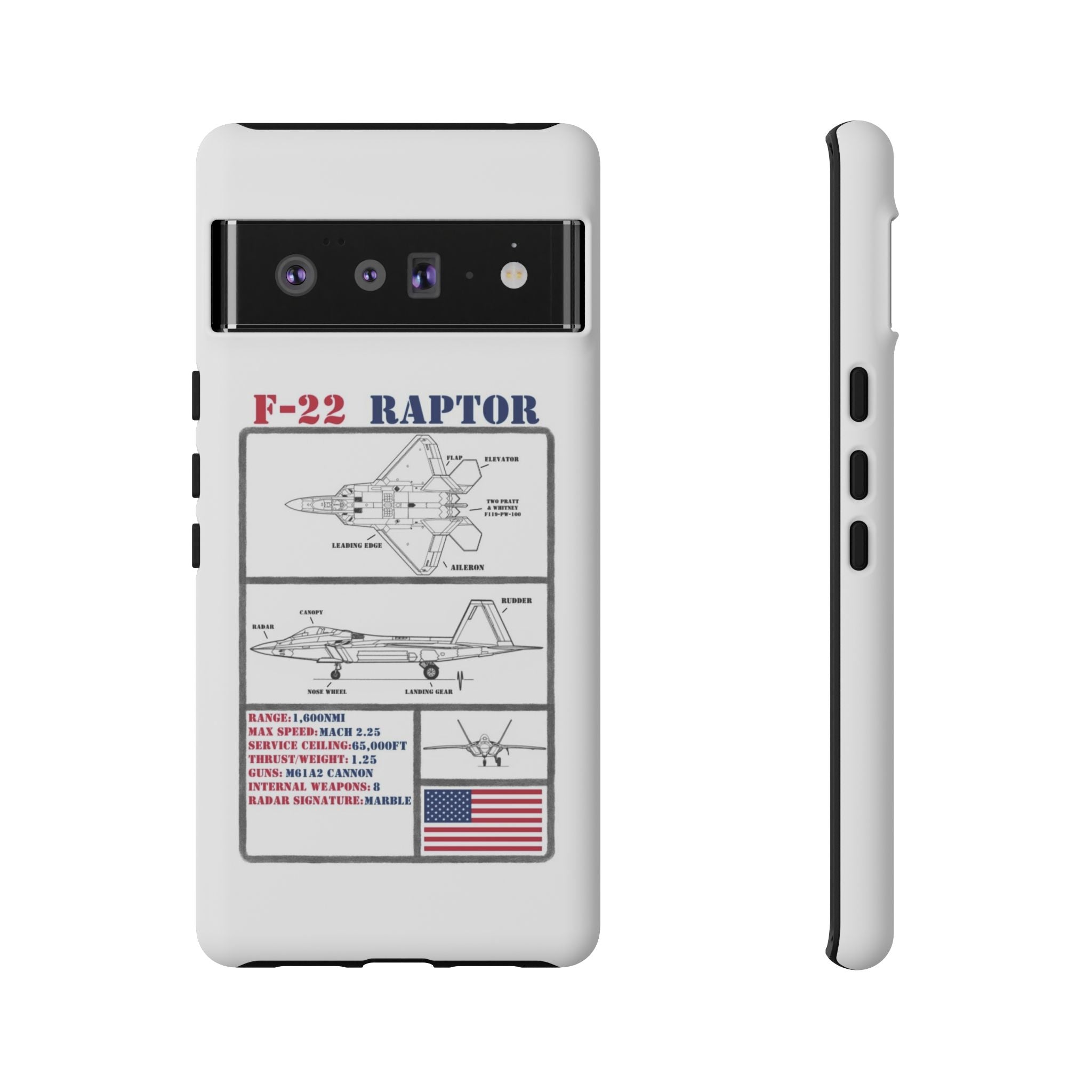 F-22 Raptor Schematic edition phone case (USAF Colour-Way)