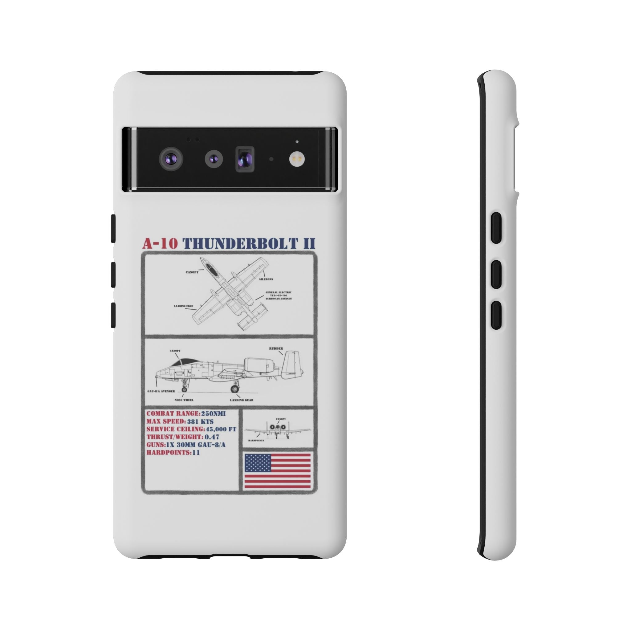 A-10 Thunderbolt Schematic edition phone case (USAF Colour-Way)