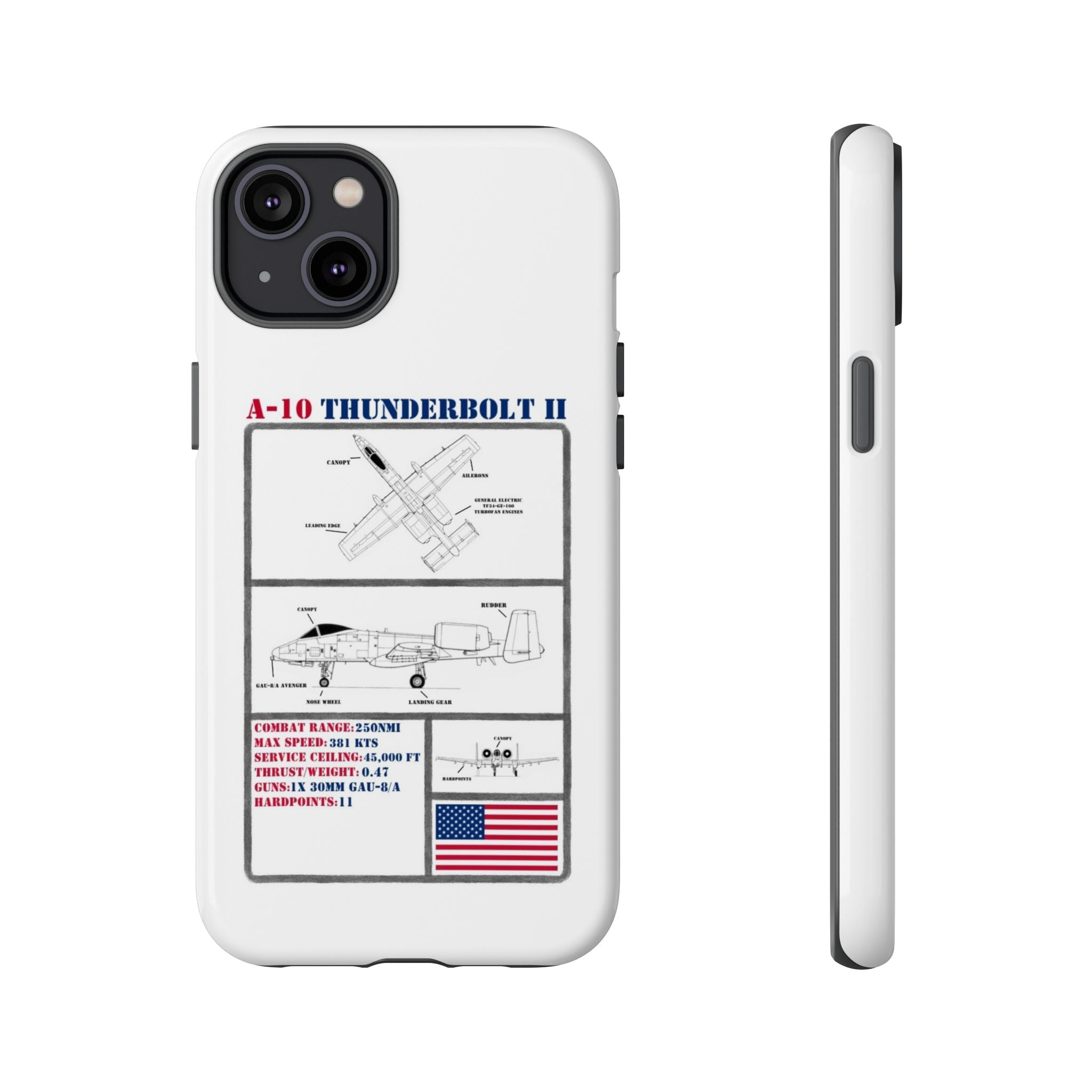 A-10 Thunderbolt Schematic edition phone case (USAF Colour-Way)