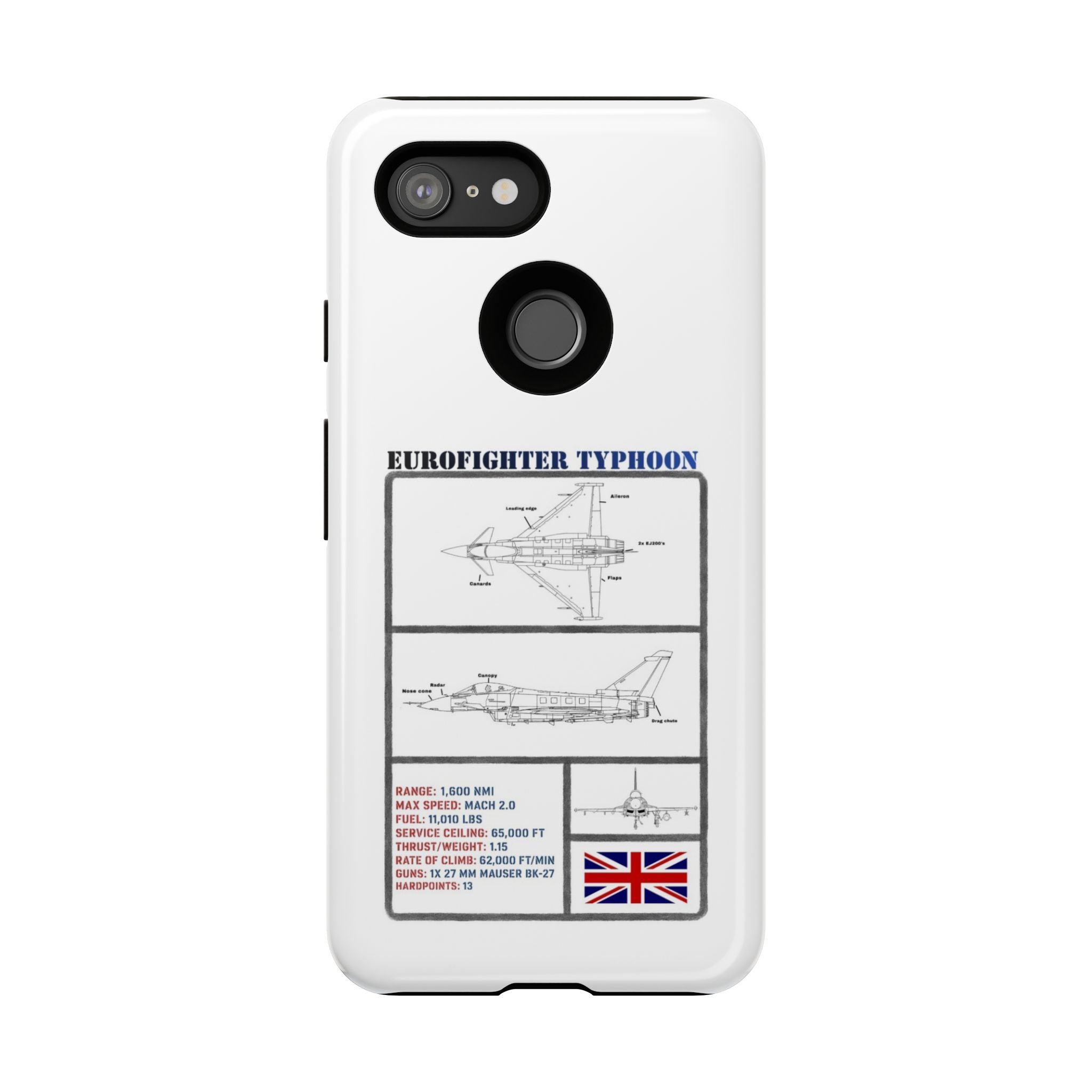 Eurofighter typhoon Schematic edition phone case (RAF Colour-Way)