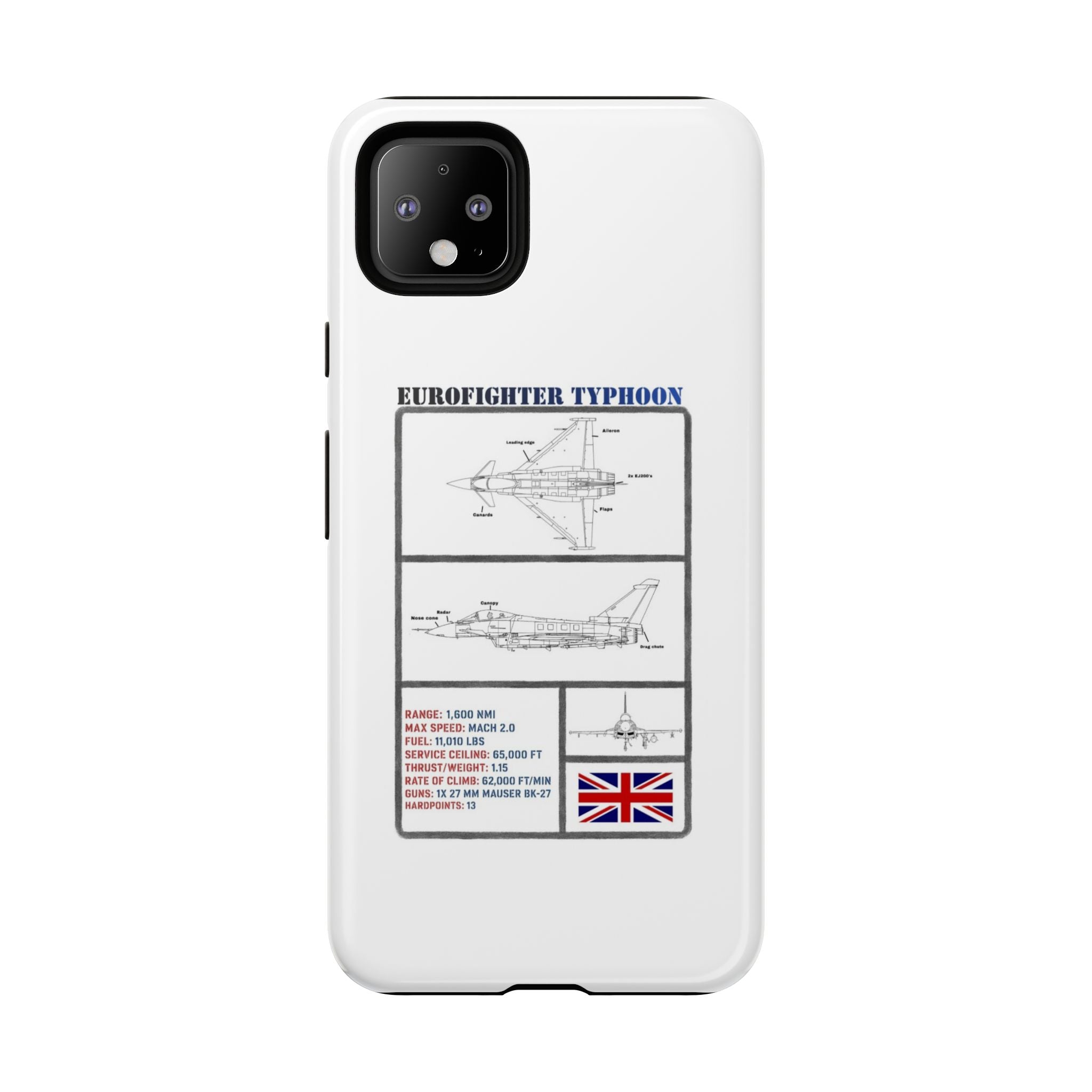 Eurofighter typhoon Schematic edition phone case (RAF Colour-Way)