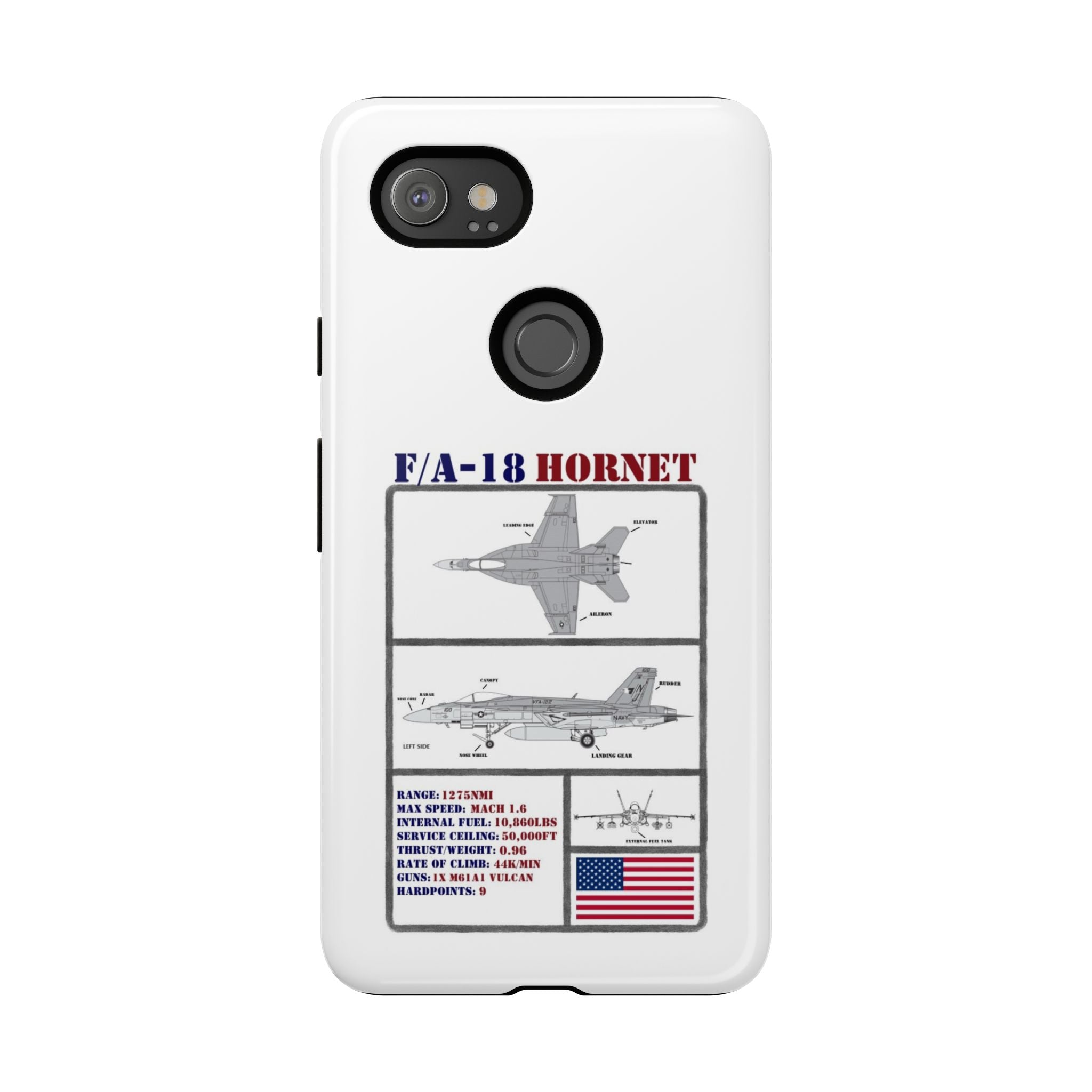 F/A-18 Hornet Schematic edition phone case (USAF Colour-Way)