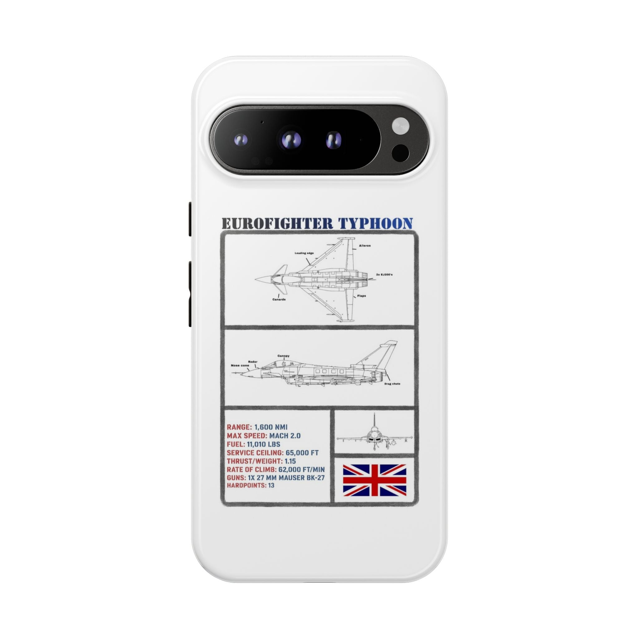 Eurofighter typhoon Schematic edition phone case (RAF Colour-Way)