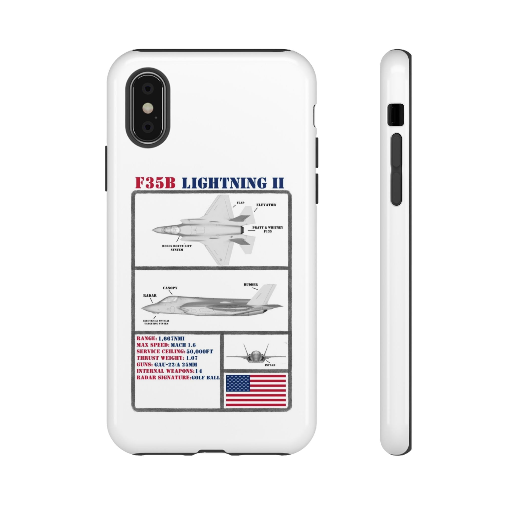 F-35 Lightning II Schematic edition phone case (USAF Colour-Way)
