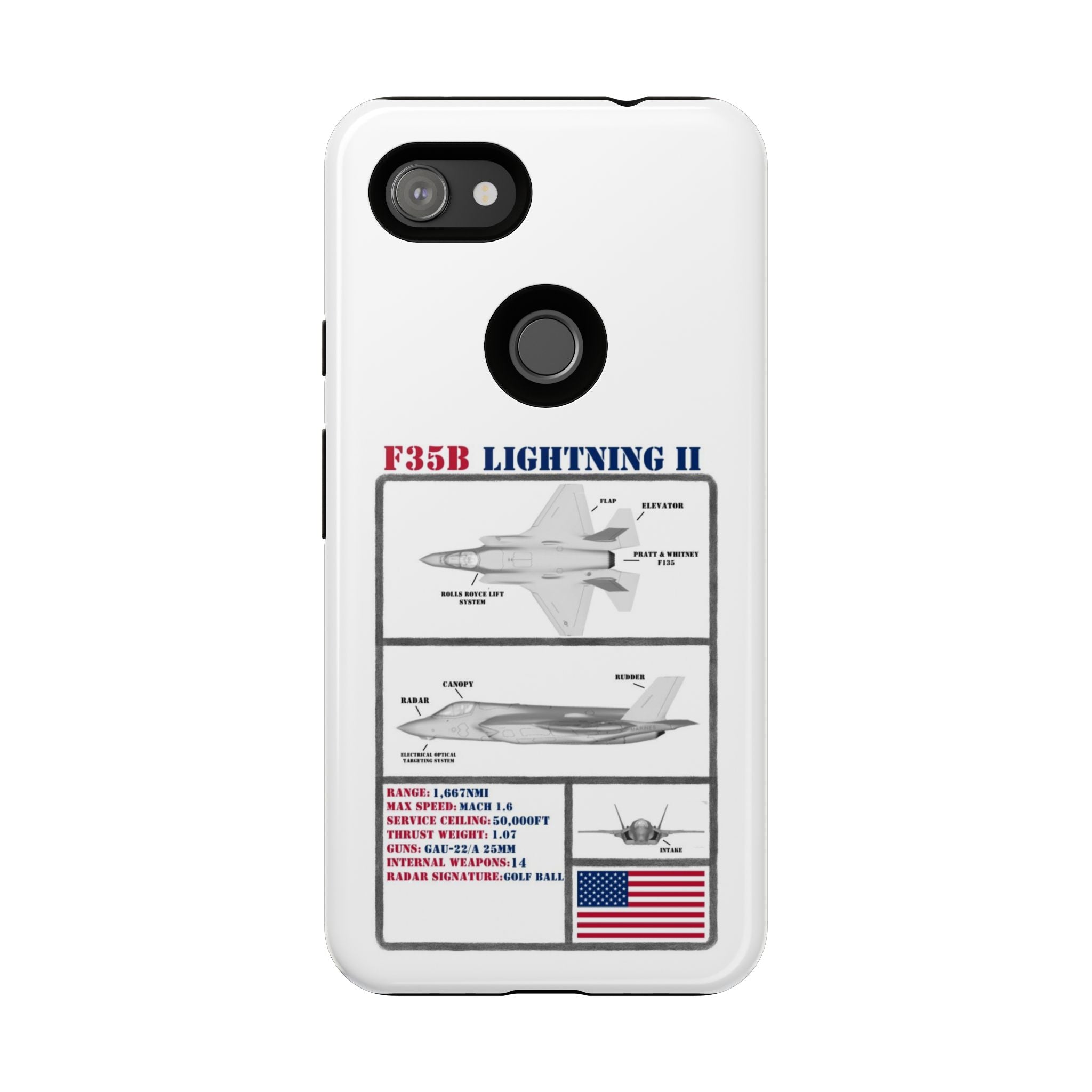 F-35 Lightning II Schematic edition phone case (USAF Colour-Way)