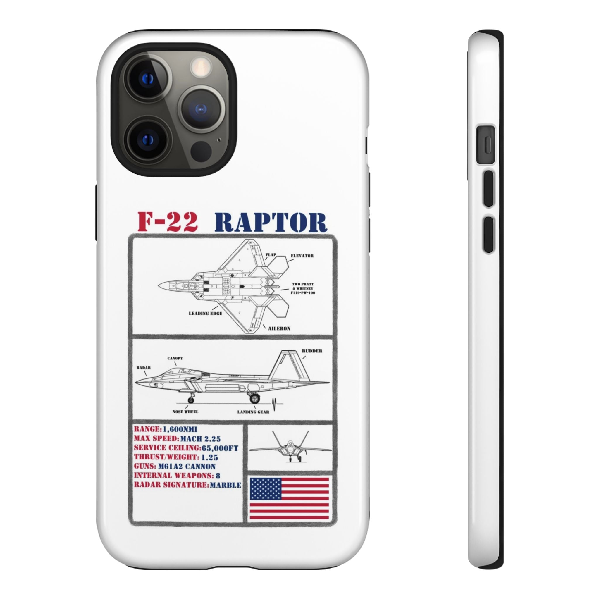 F-22 Raptor Schematic edition phone case (USAF Colour-Way)