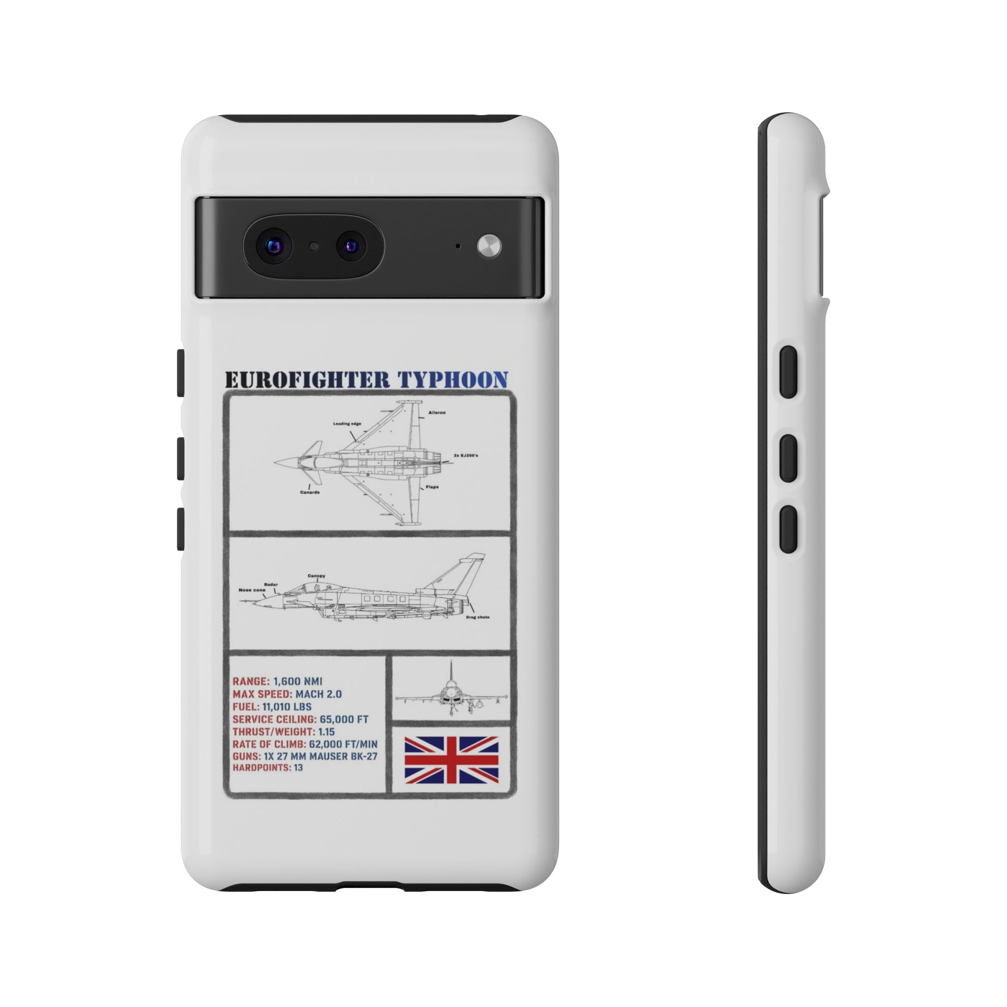 Eurofighter typhoon Schematic edition phone case (RAF Colour-Way)
