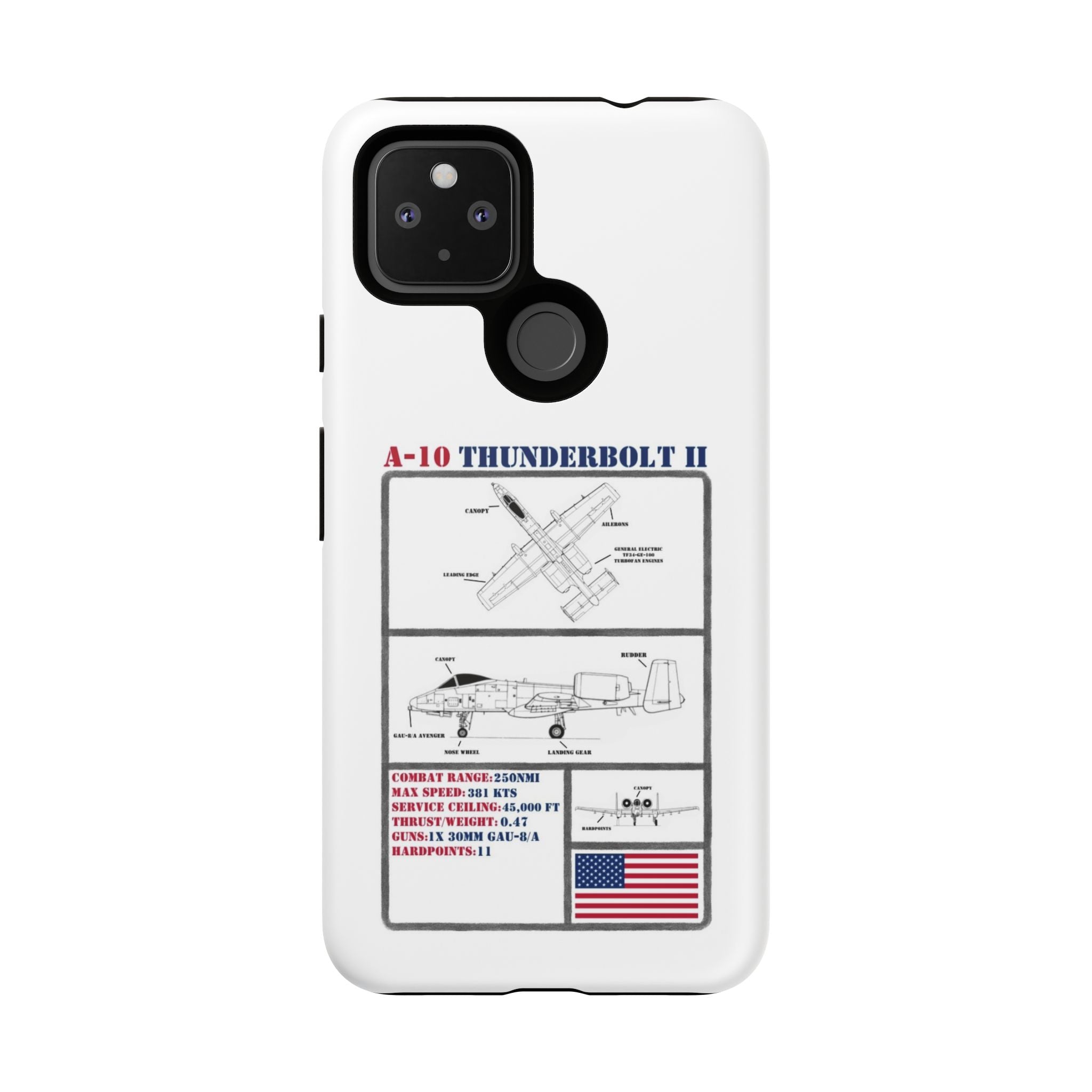 A-10 Thunderbolt Schematic edition phone case (USAF Colour-Way)
