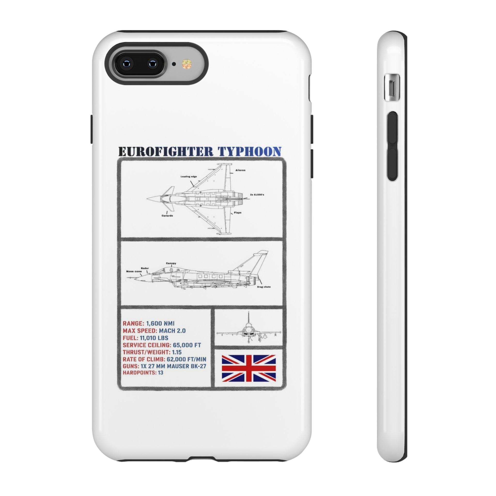 Eurofighter typhoon Schematic edition phone case (RAF Colour-Way)