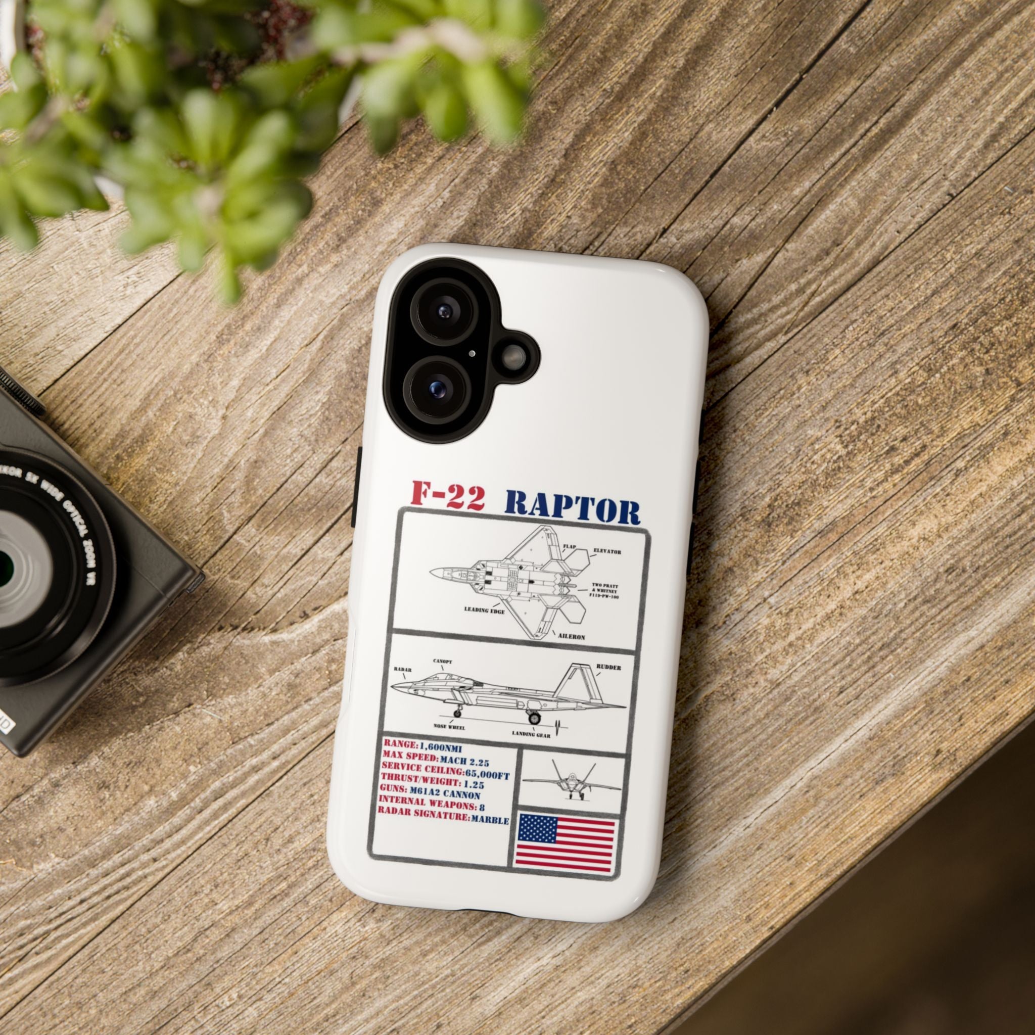 F-22 Raptor Schematic edition phone case (USAF Colour-Way)