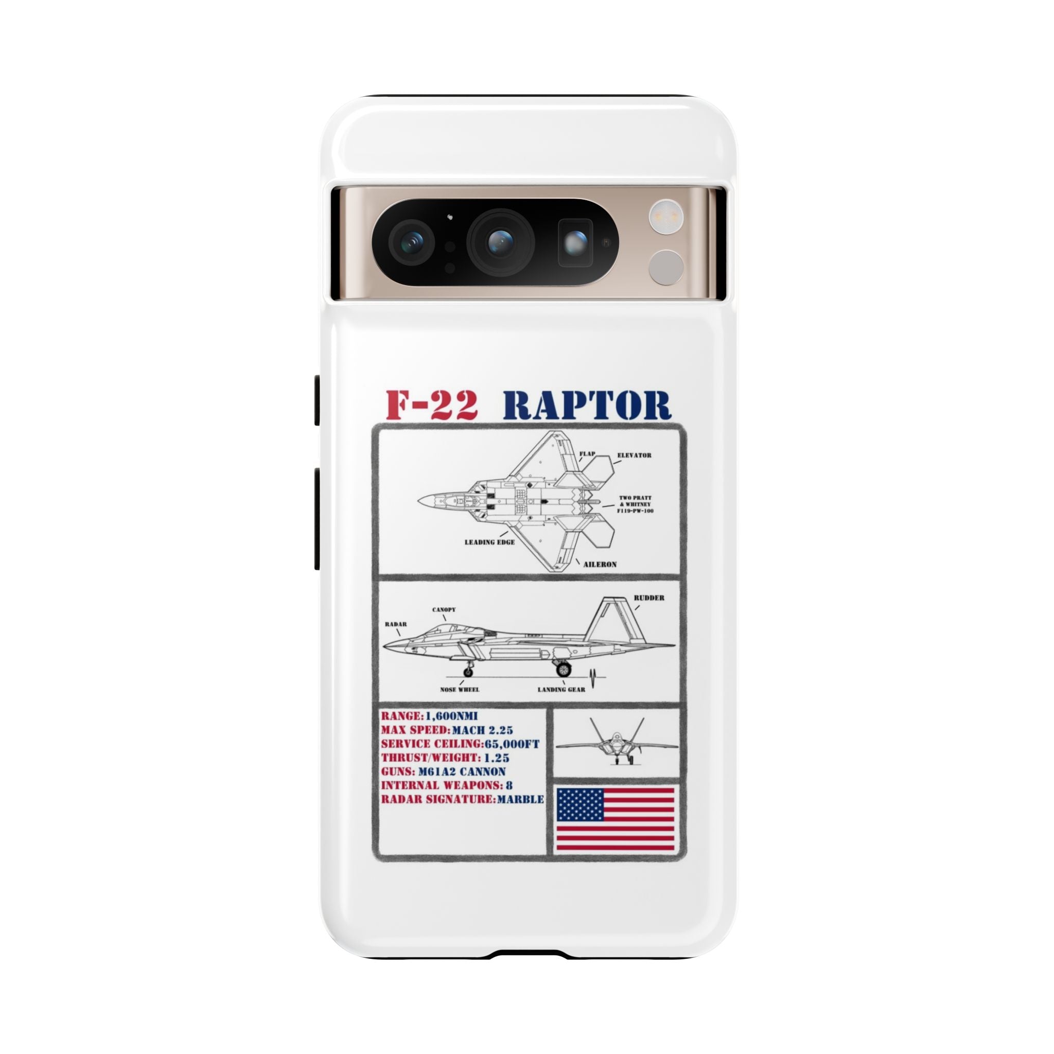 F-22 Raptor Schematic edition phone case (USAF Colour-Way)