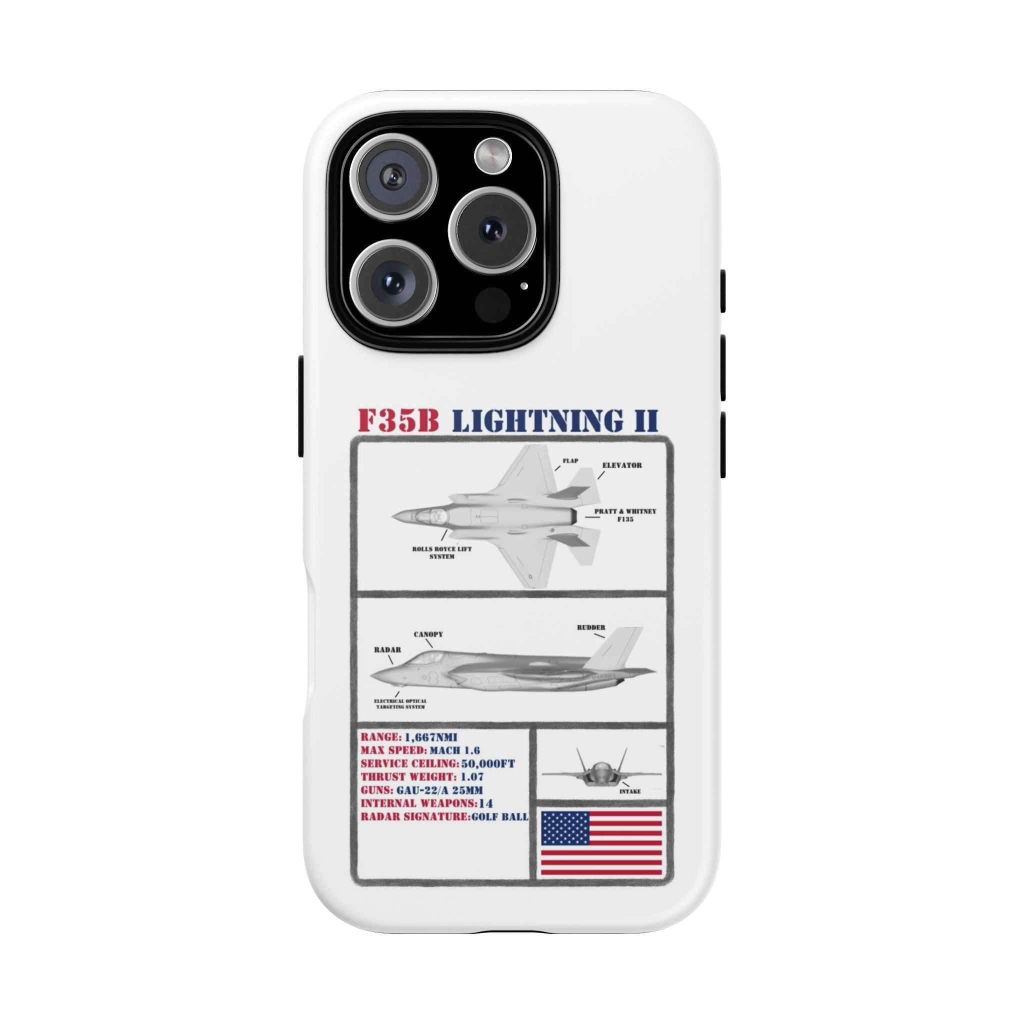 F-35 Lightning II Schematic edition phone case (USAF Colour-Way)