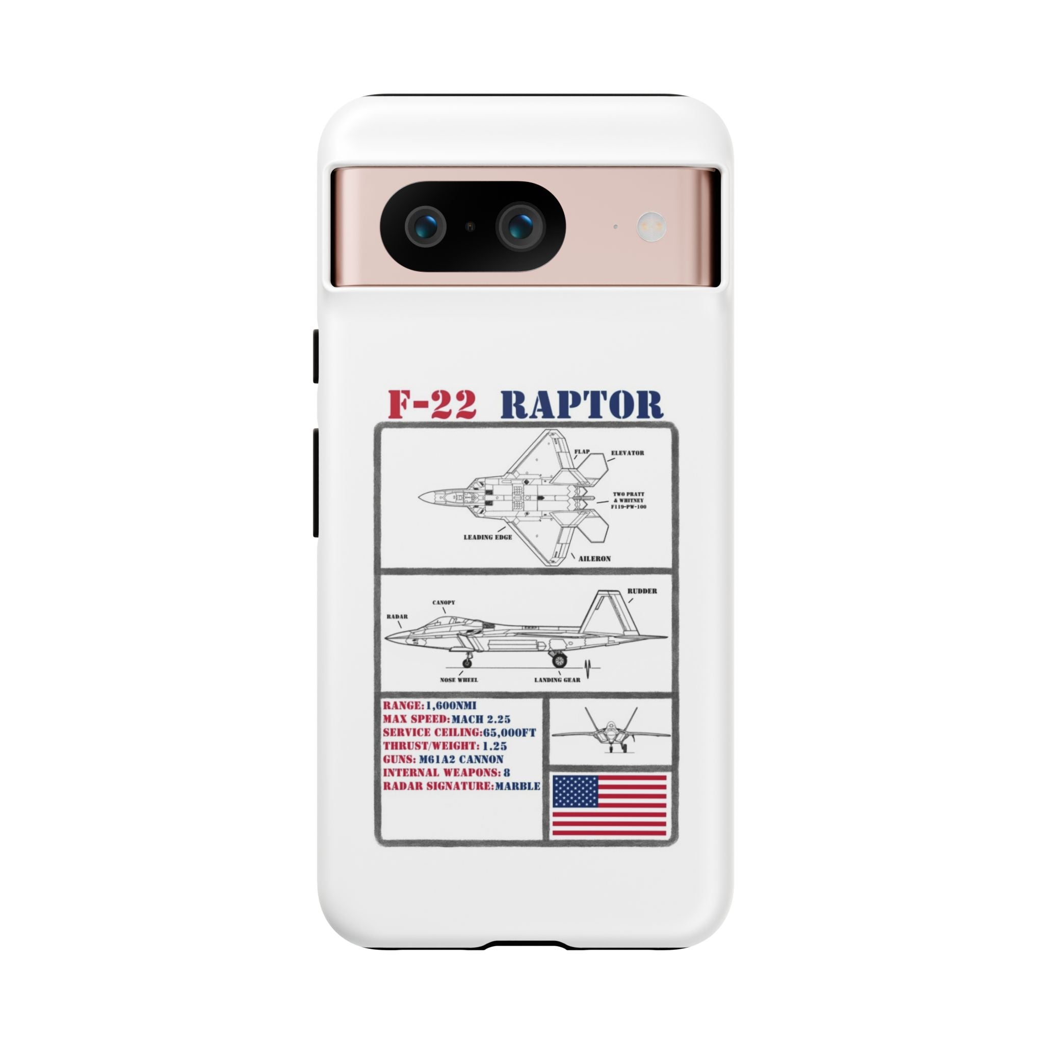 F-22 Raptor Schematic edition phone case (USAF Colour-Way)