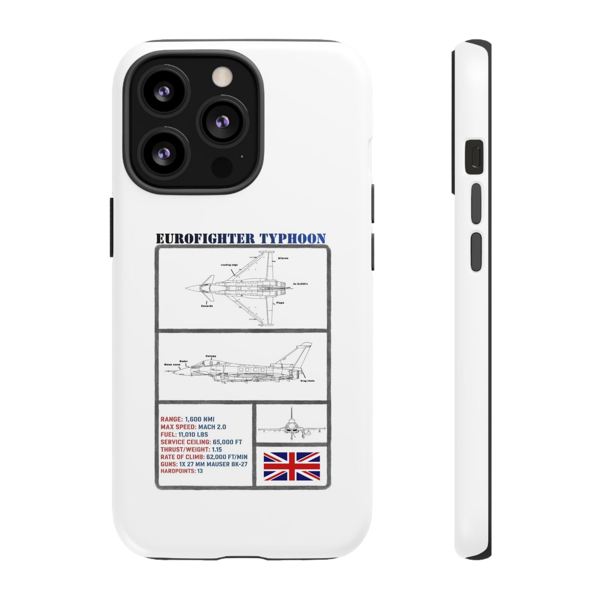 Eurofighter typhoon Schematic edition phone case (RAF Colour-Way)