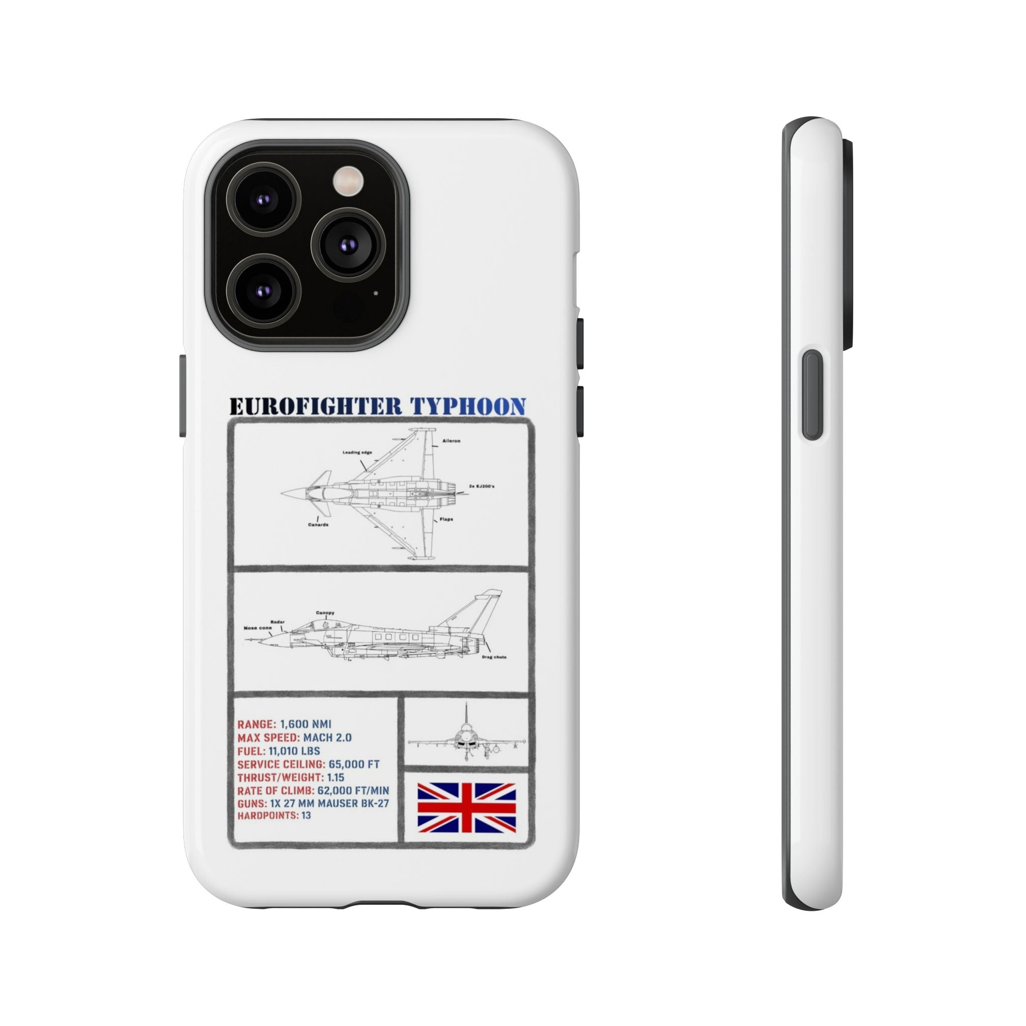 Eurofighter typhoon Schematic edition phone case (RAF Colour-Way)
