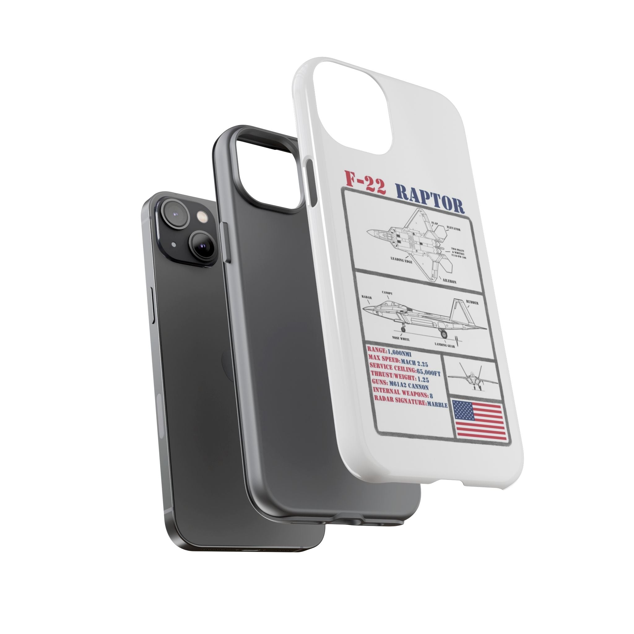 F-22 Raptor Schematic edition phone case (USAF Colour-Way)