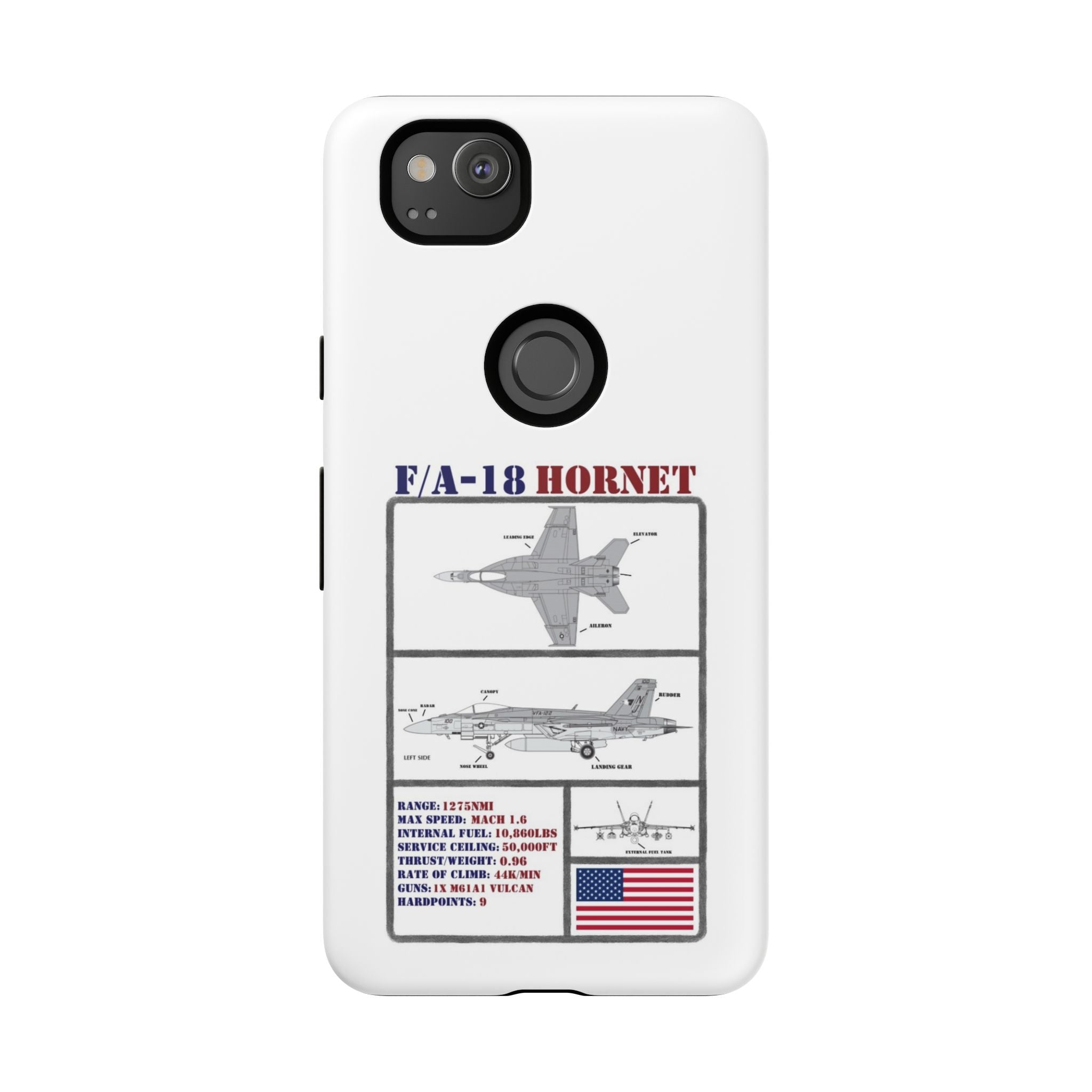 F/A-18 Hornet Schematic edition phone case (USAF Colour-Way)