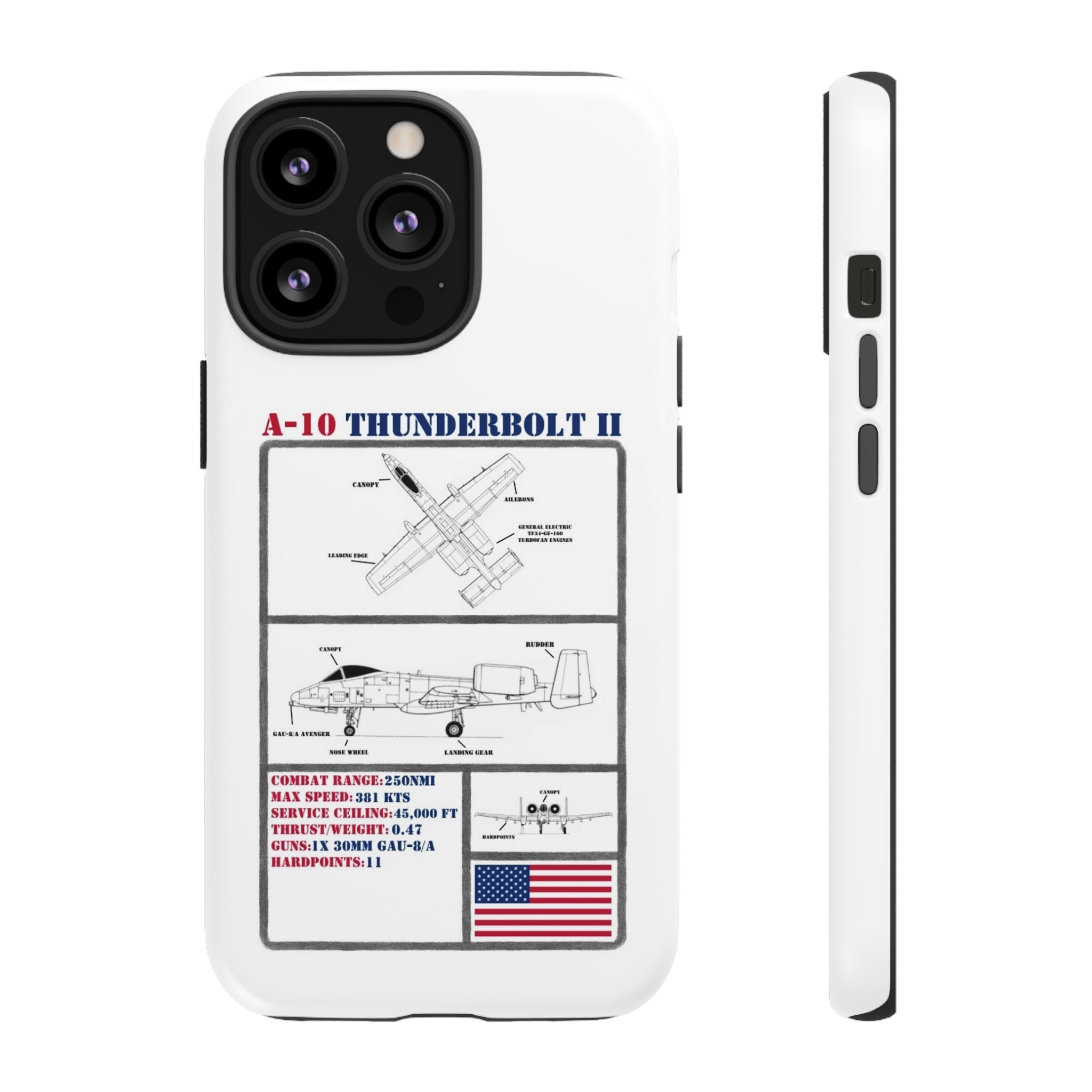 A-10 Thunderbolt Schematic edition phone case (USAF Colour-Way)
