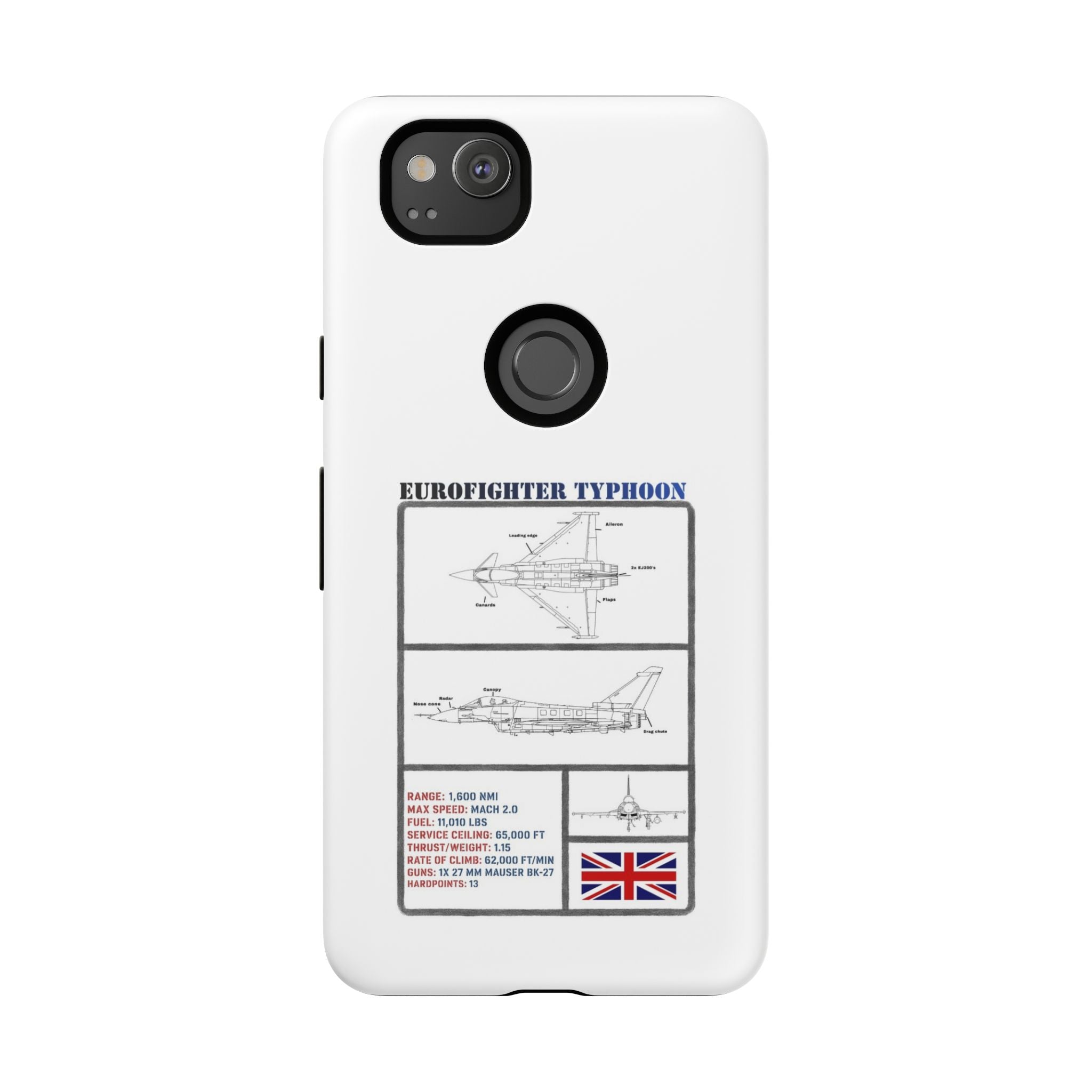 Eurofighter typhoon Schematic edition phone case (RAF Colour-Way)