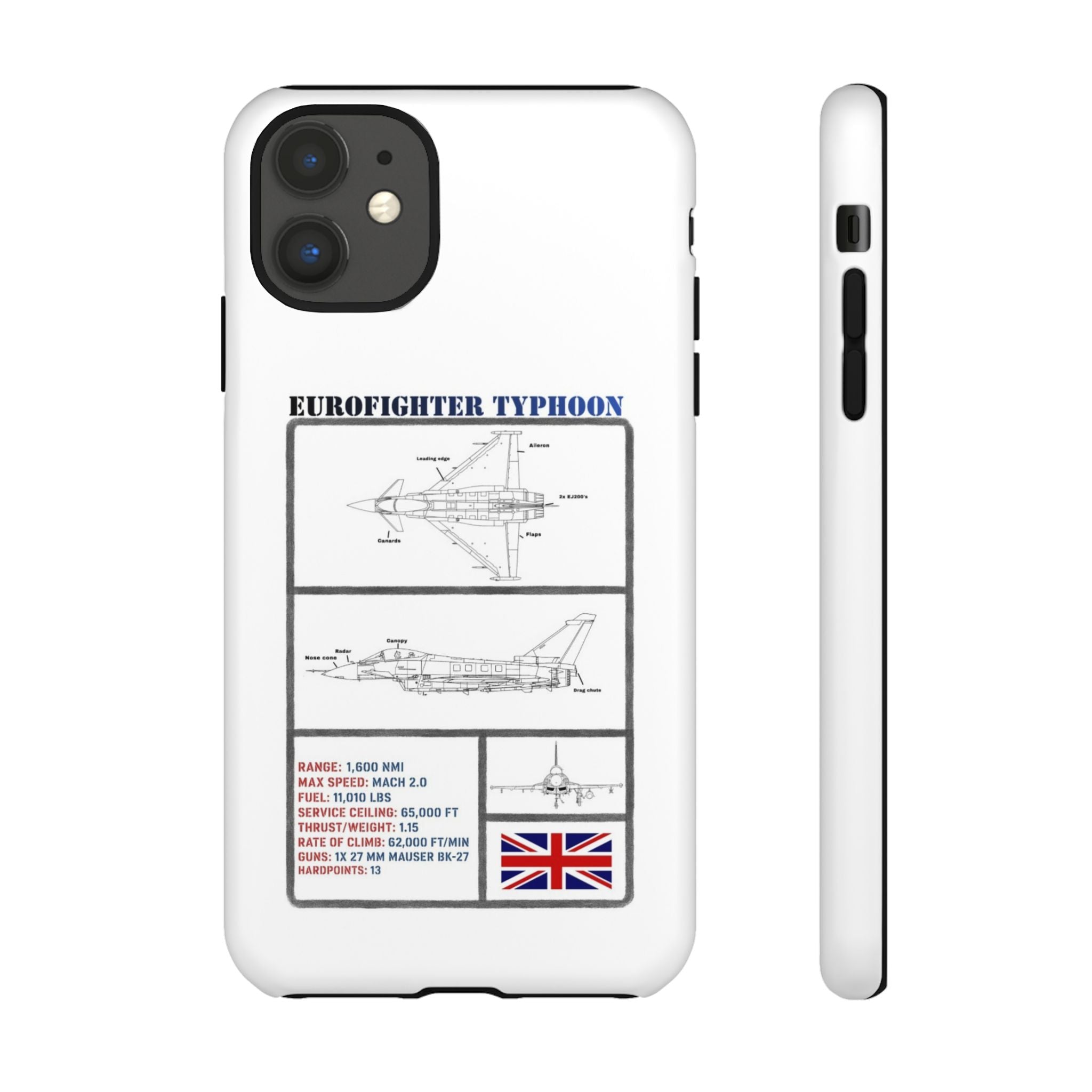 Eurofighter typhoon Schematic edition phone case (RAF Colour-Way)