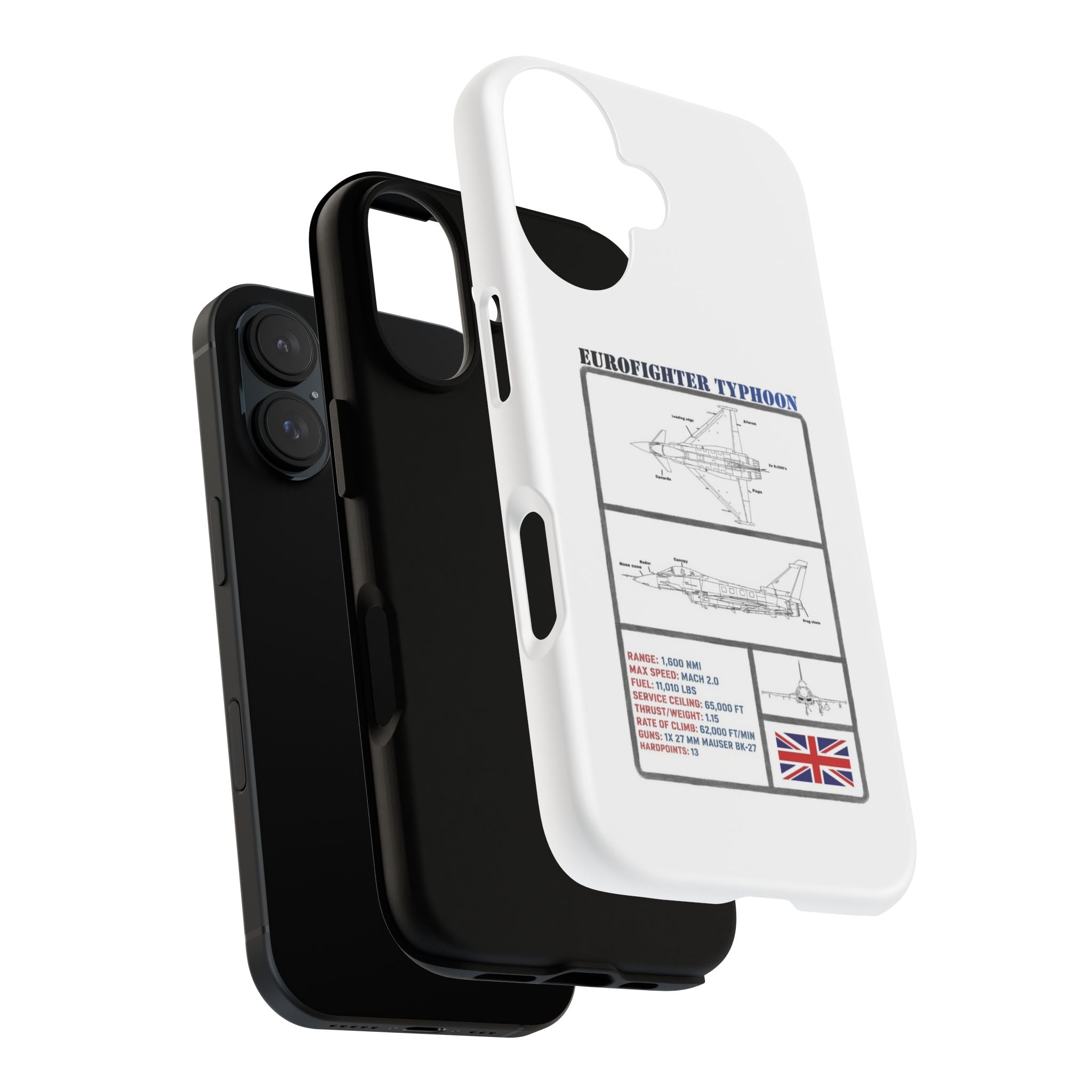 Eurofighter typhoon Schematic edition phone case (RAF Colour-Way)