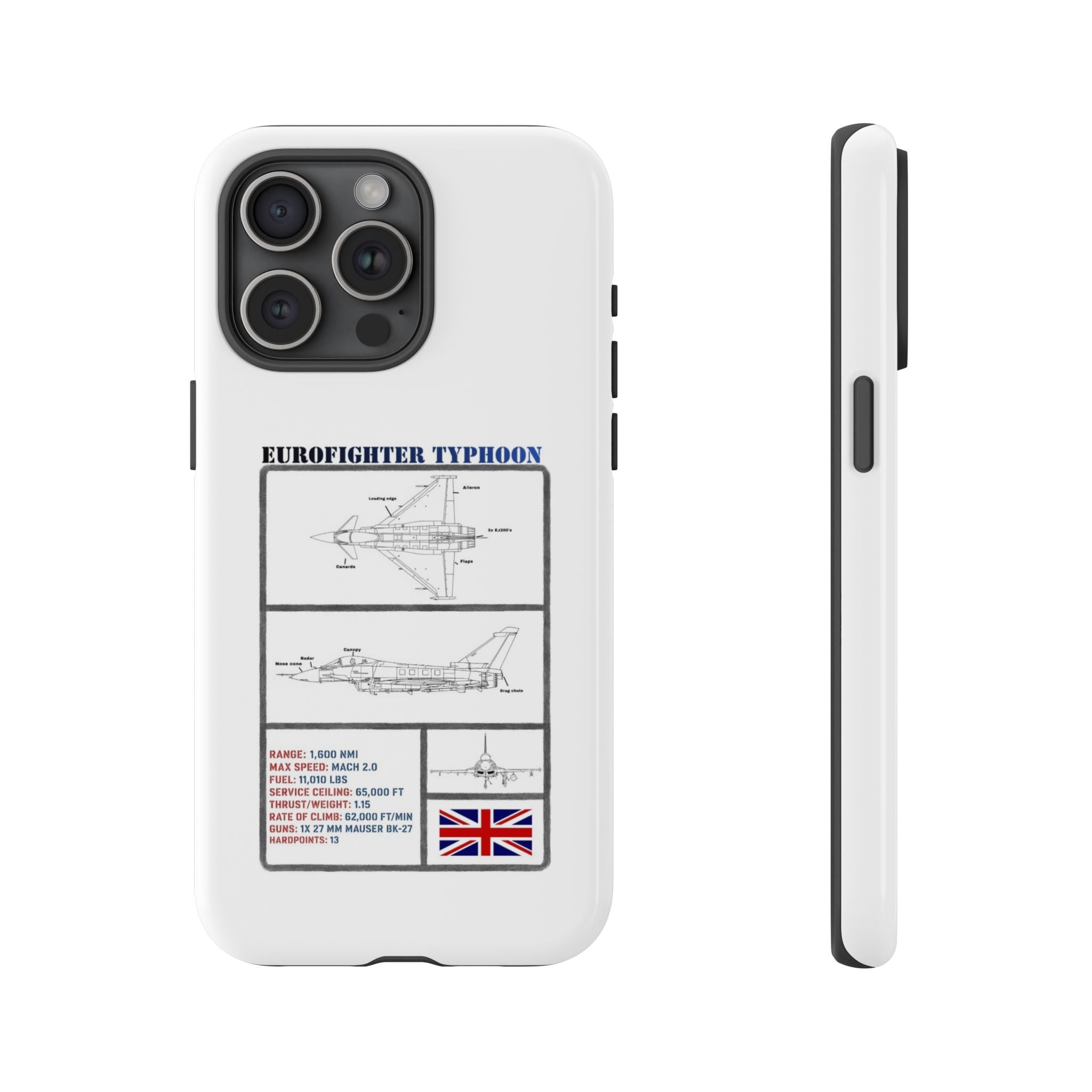 Eurofighter typhoon Schematic edition phone case (RAF Colour-Way)