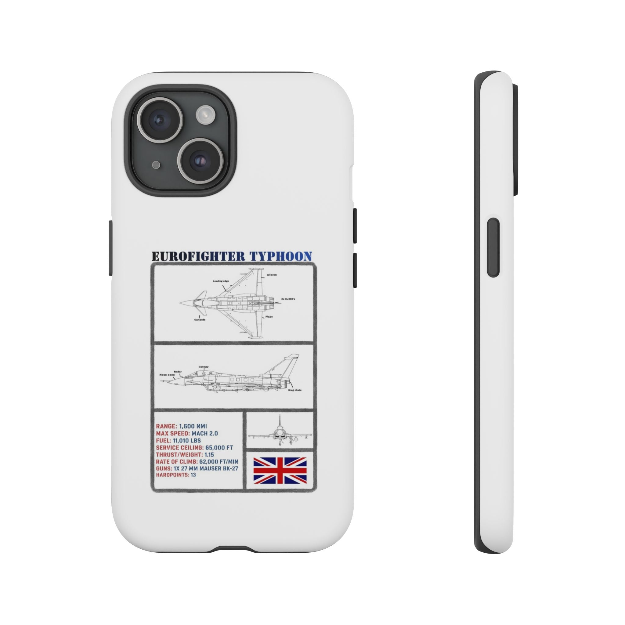 Eurofighter typhoon Schematic edition phone case (RAF Colour-Way)