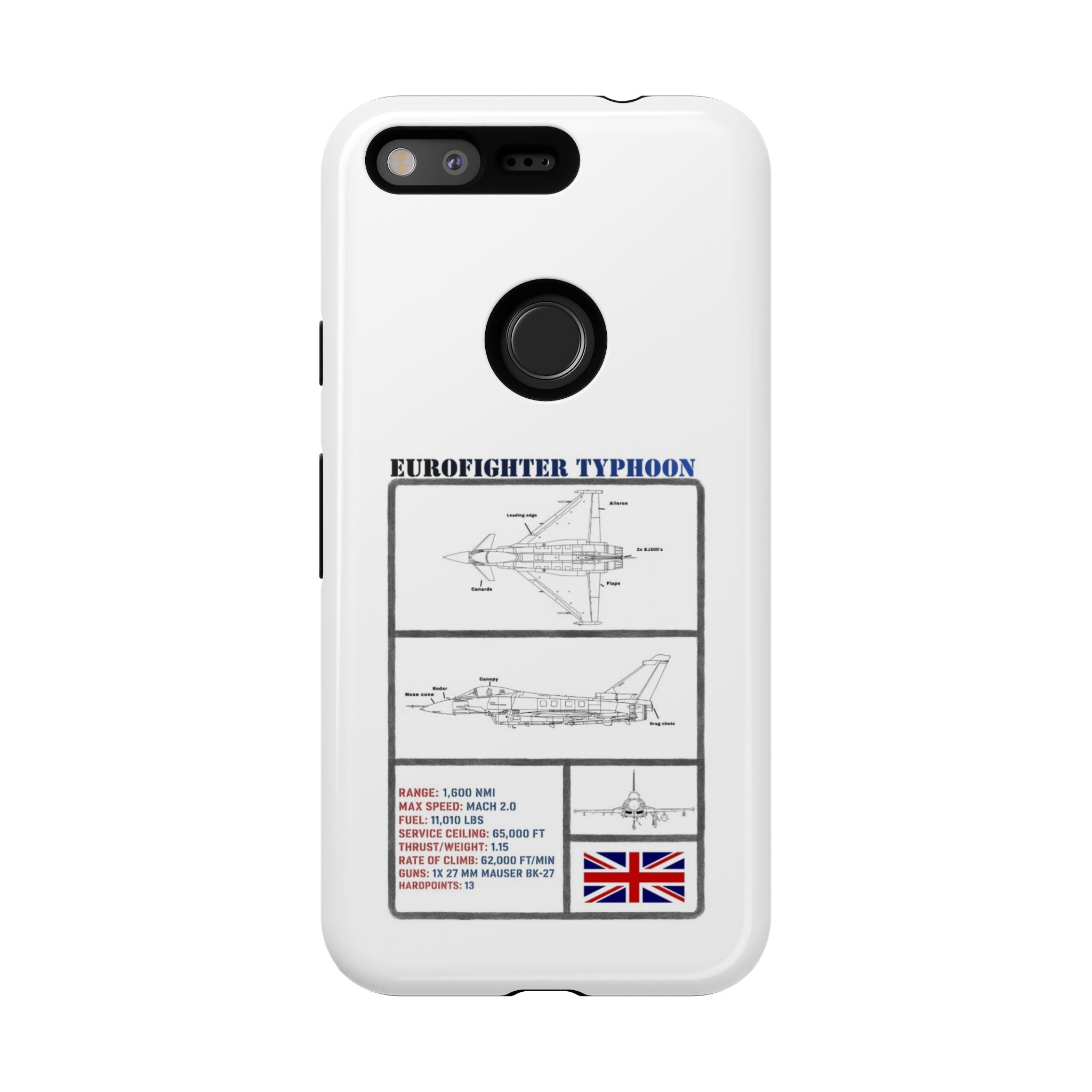 Eurofighter typhoon Schematic edition phone case (RAF Colour-Way)