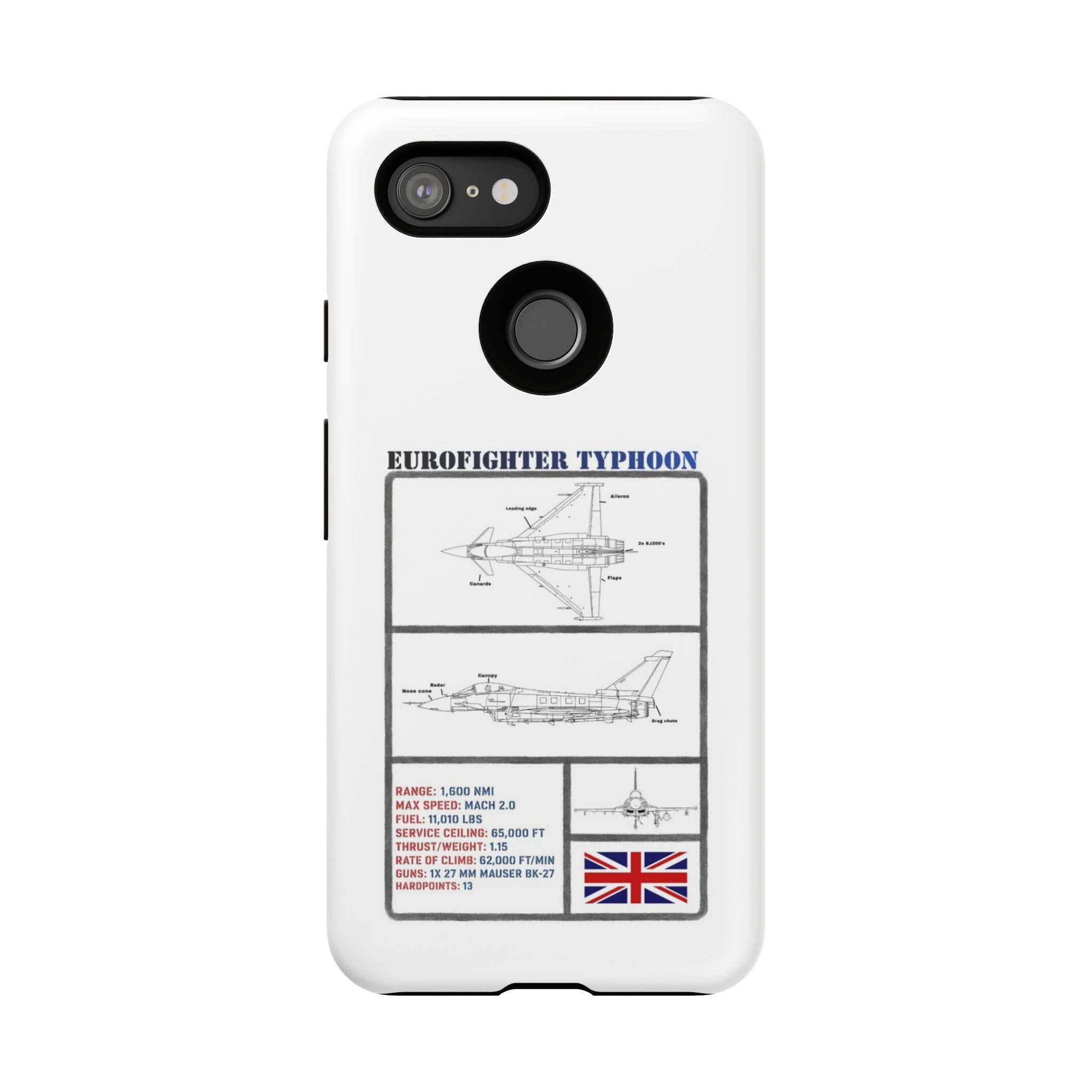 Eurofighter typhoon Schematic edition phone case (RAF Colour-Way)