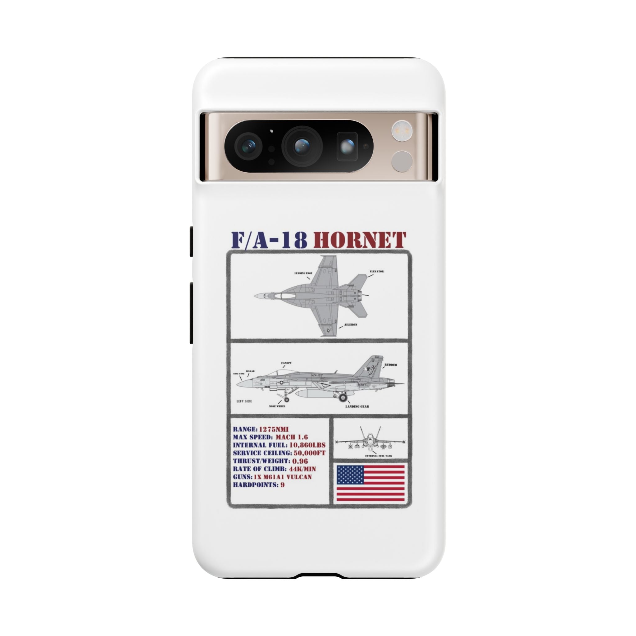 F/A-18 Hornet Schematic edition phone case (USAF Colour-Way)