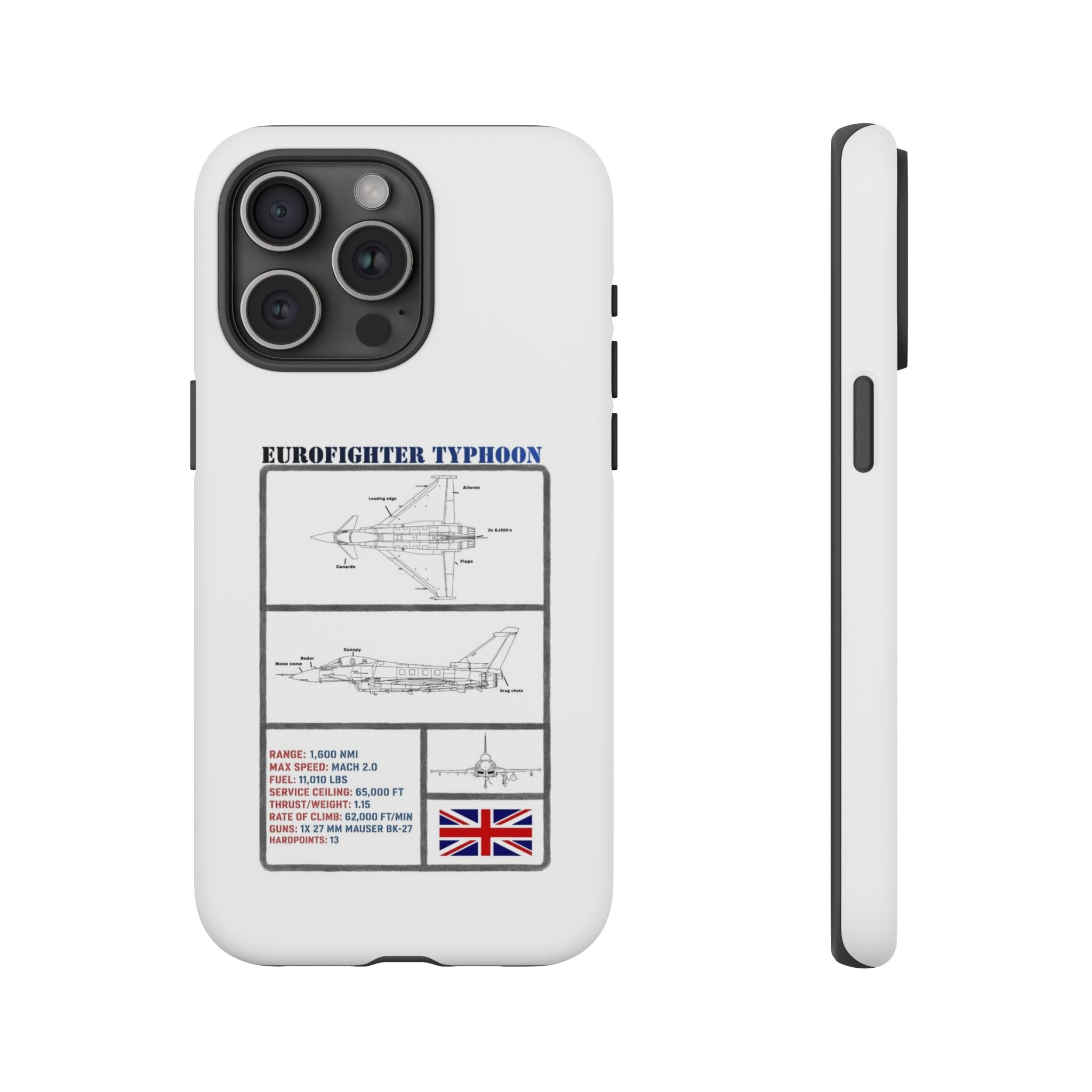 Eurofighter typhoon Schematic edition phone case (RAF Colour-Way)