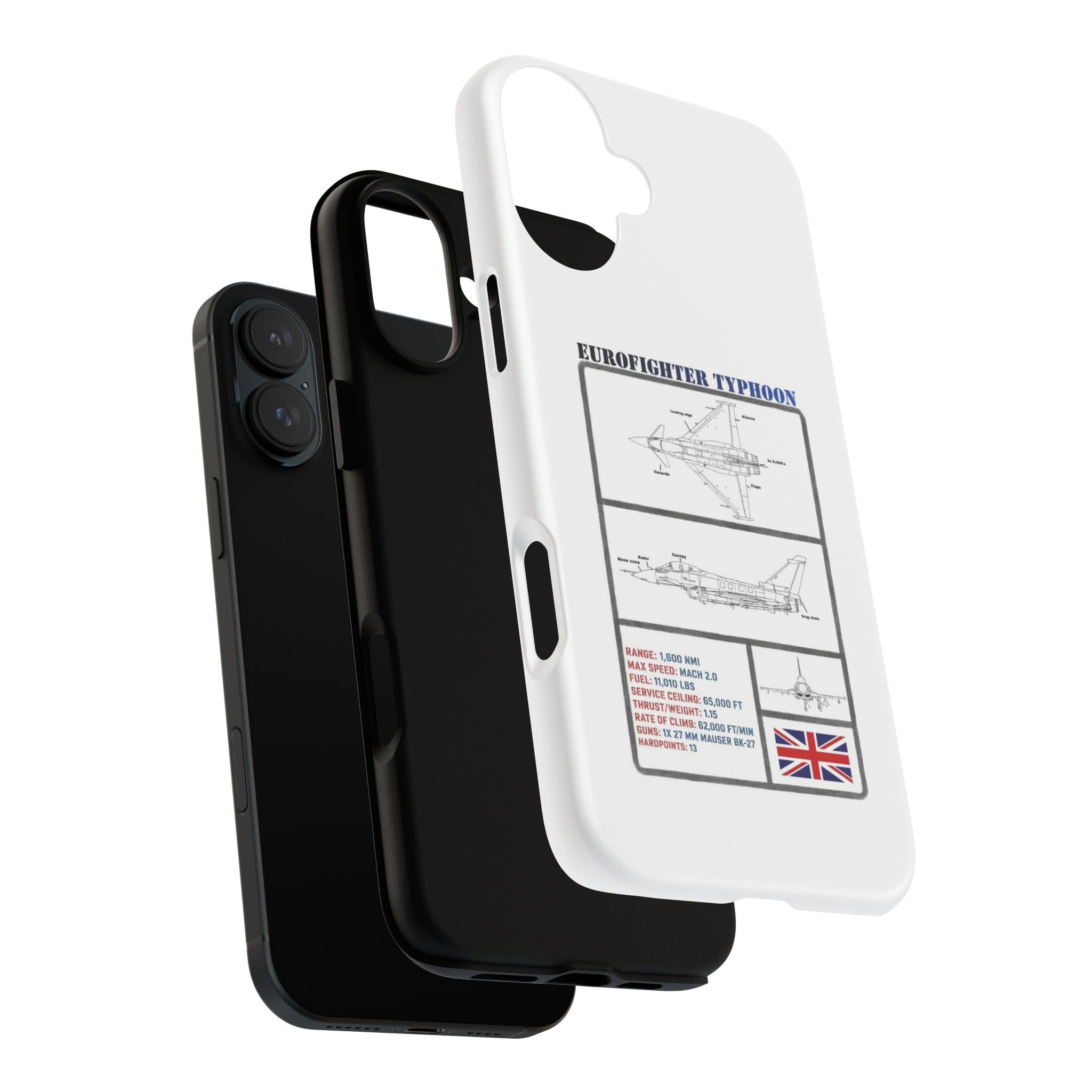 Eurofighter typhoon Schematic edition phone case (RAF Colour-Way)