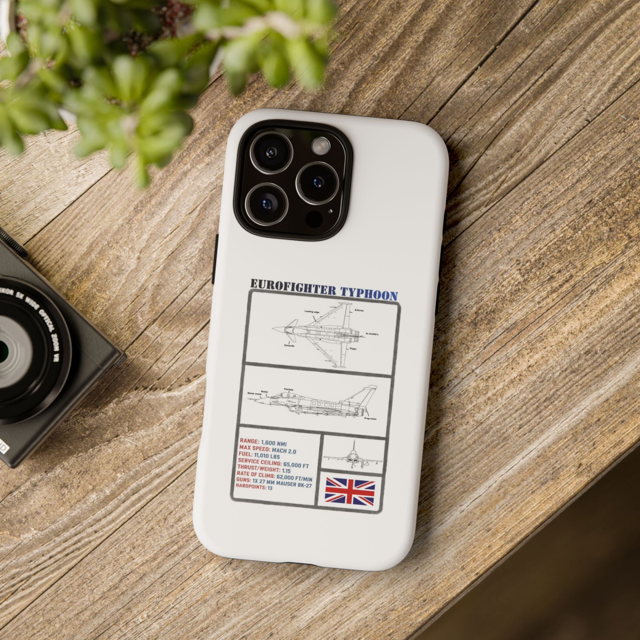 Eurofighter typhoon Schematic edition phone case (RAF Colour-Way)