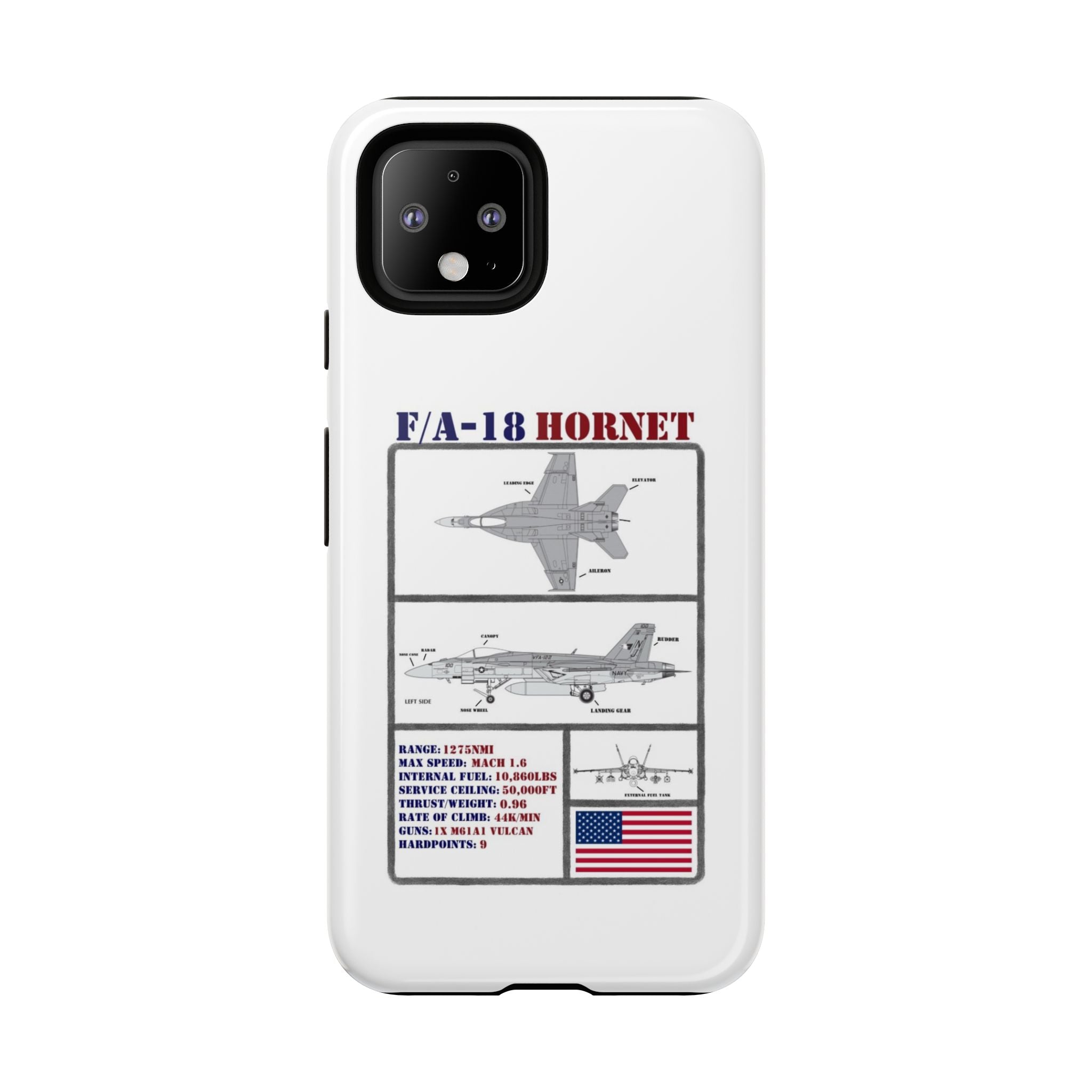 F/A-18 Hornet Schematic edition phone case (USAF Colour-Way)