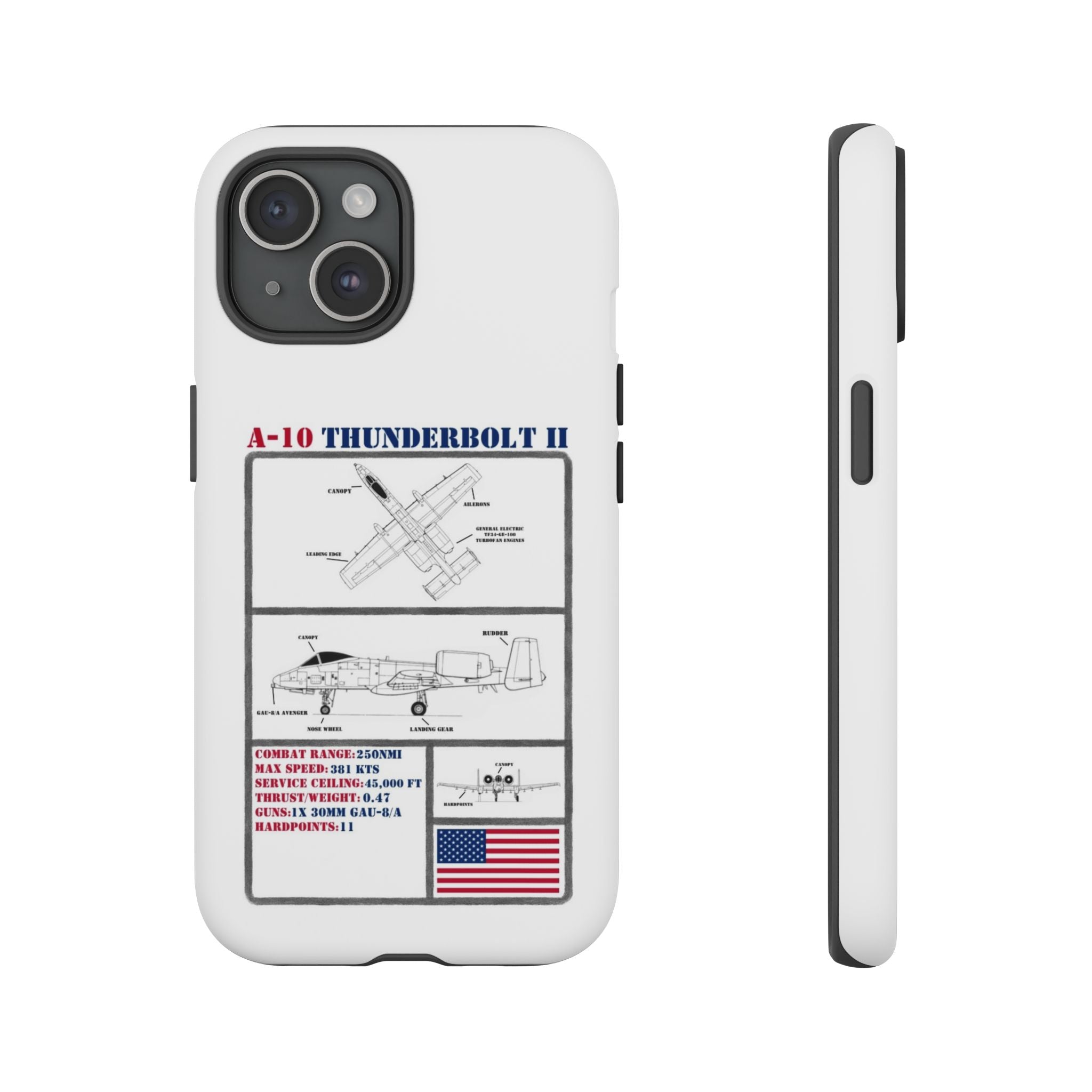 A-10 Thunderbolt Schematic edition phone case (USAF Colour-Way)