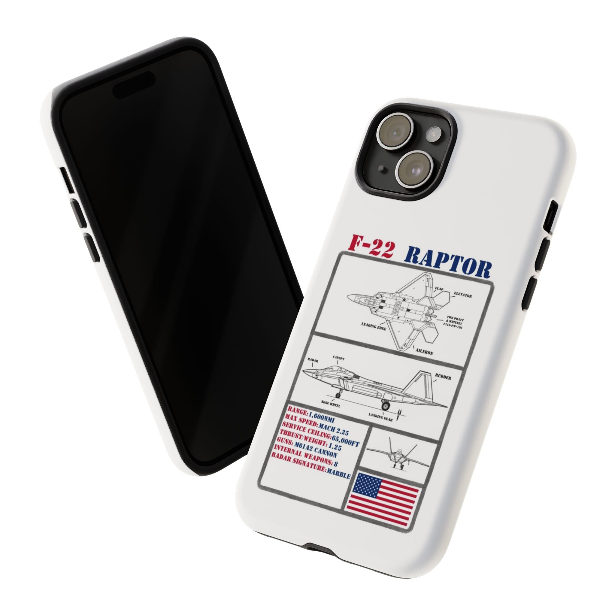 F-22 Raptor Schematic edition phone case (USAF Colour-Way)