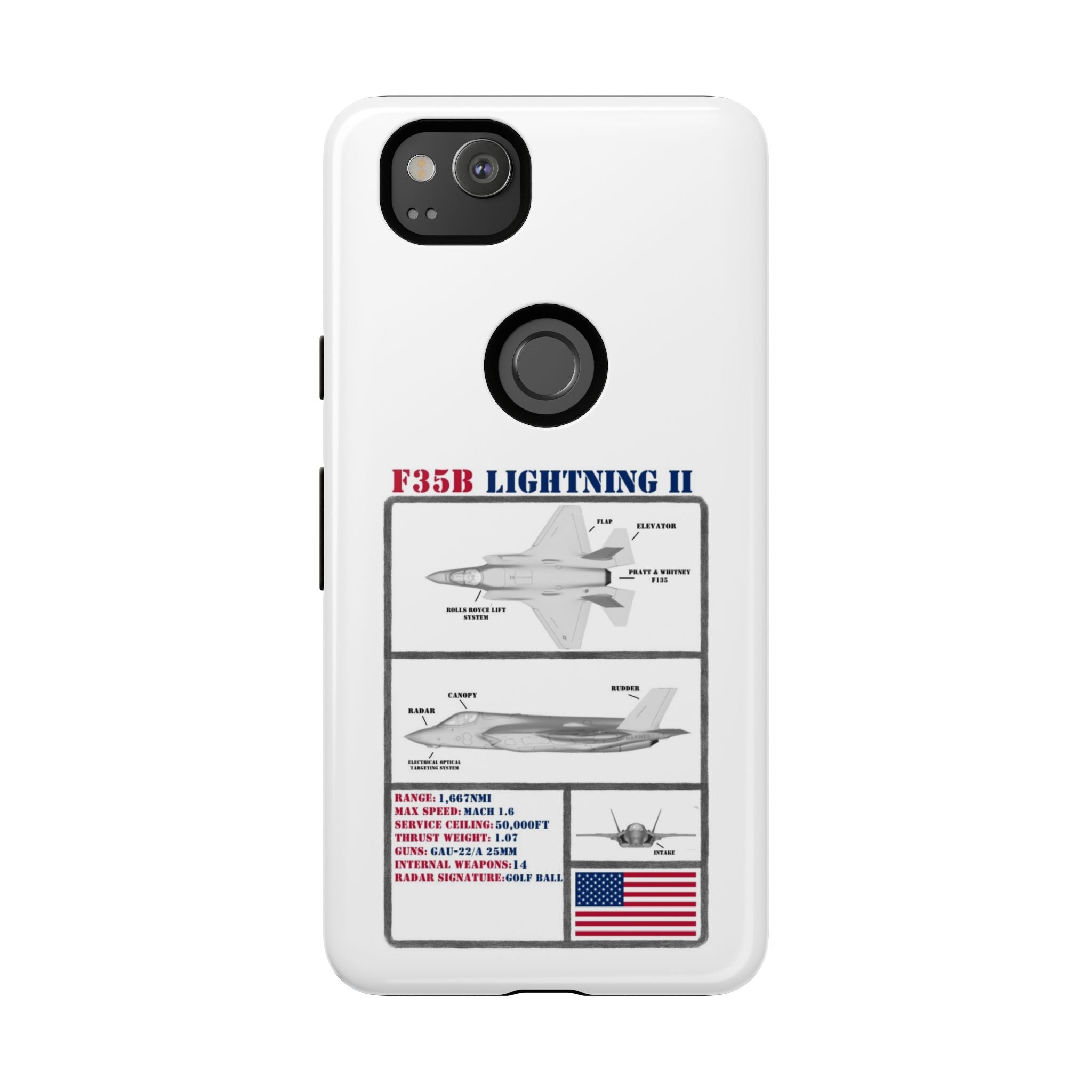 F-35 Lightning II Schematic edition phone case (USAF Colour-Way)