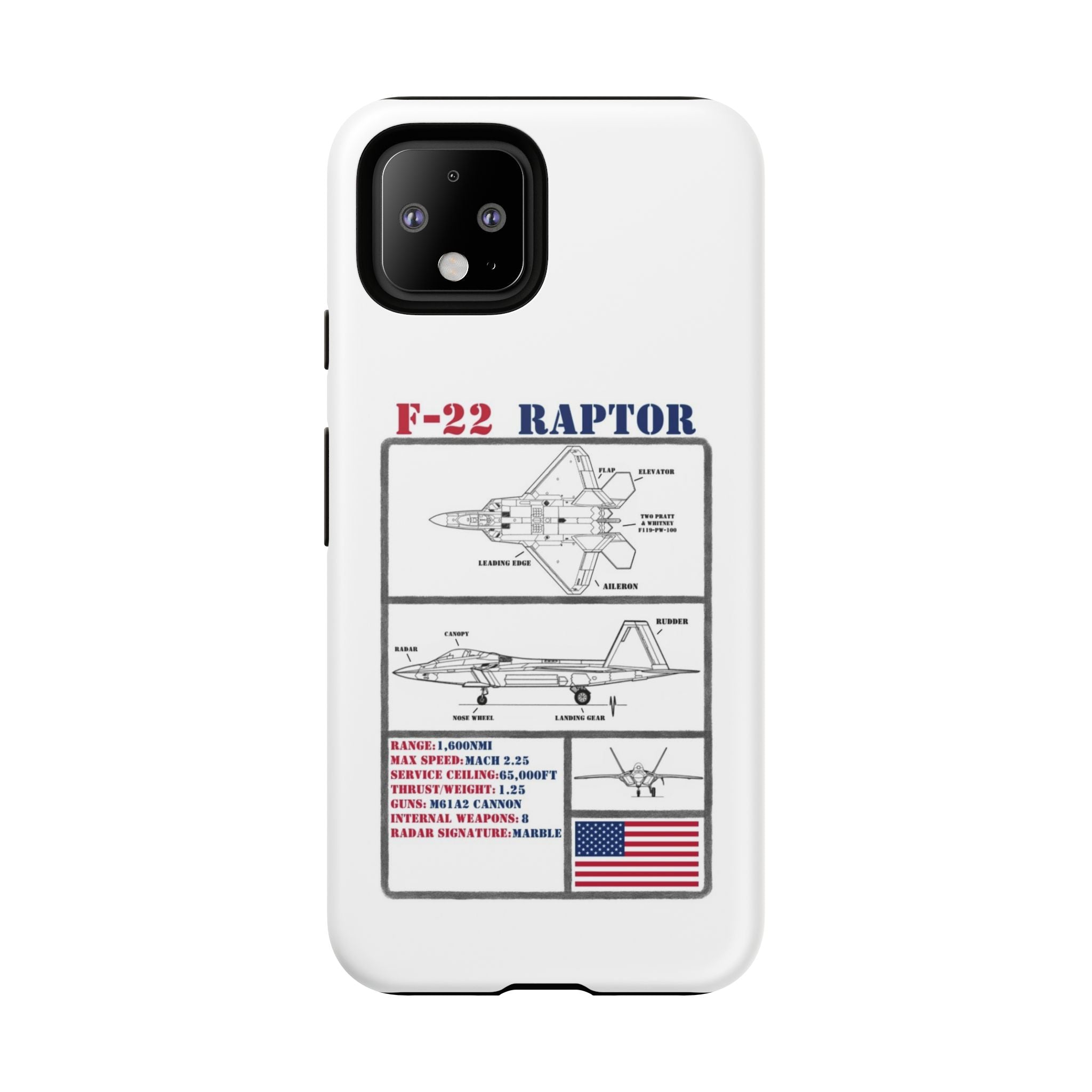 F-22 Raptor Schematic edition phone case (USAF Colour-Way)