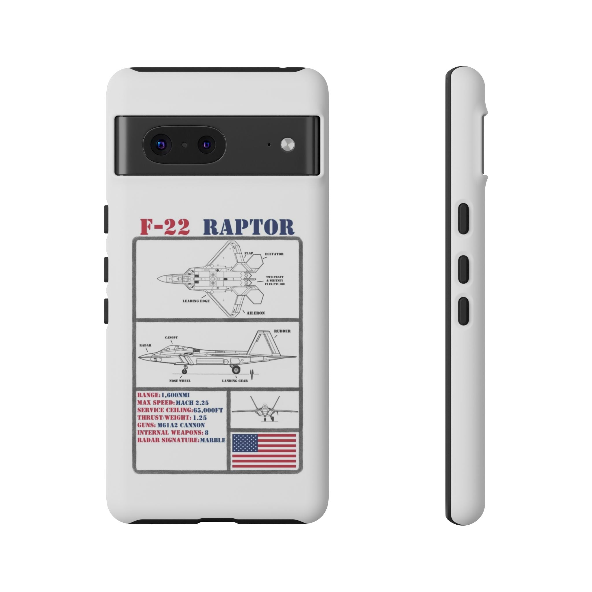F-22 Raptor Schematic edition phone case (USAF Colour-Way)