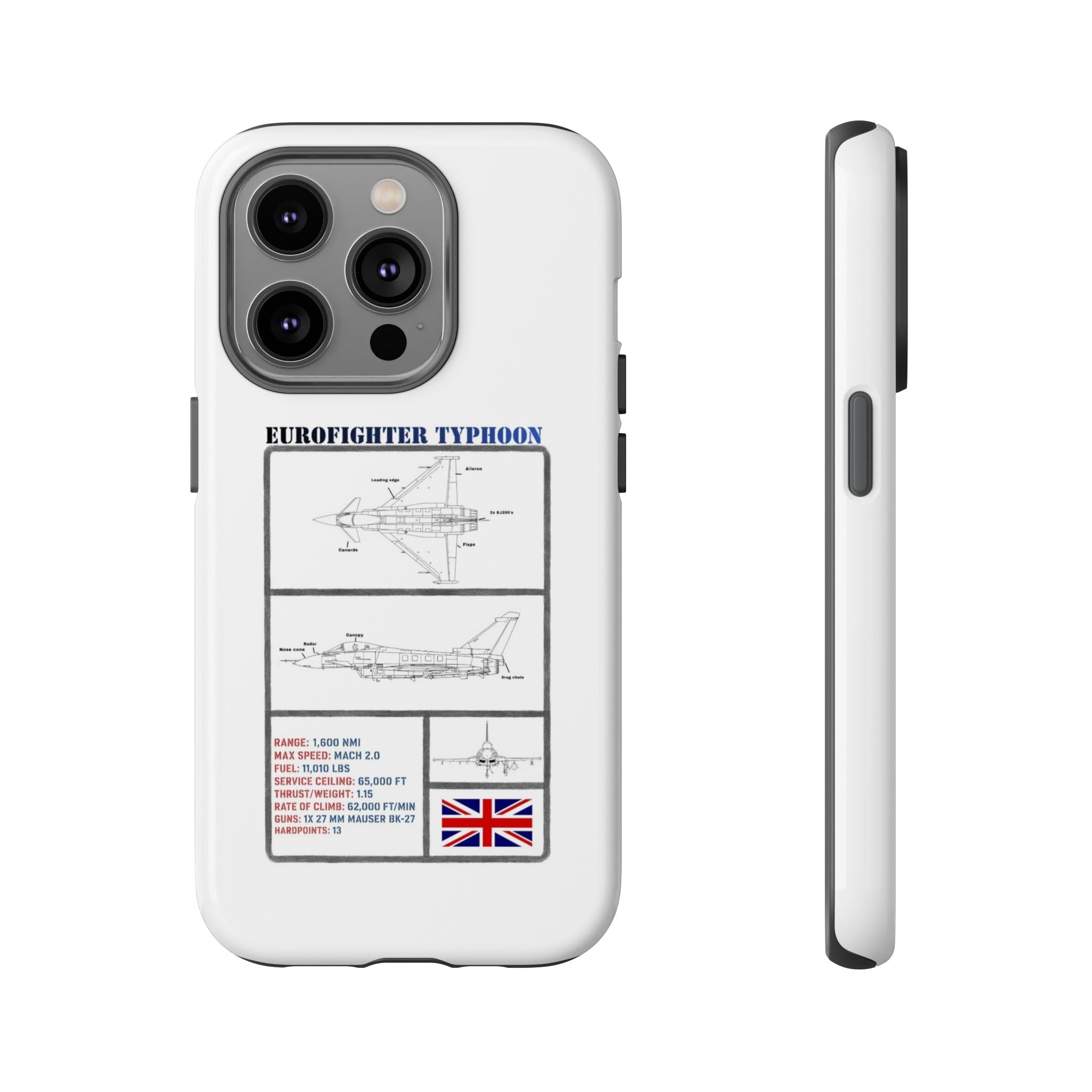 Eurofighter typhoon Schematic edition phone case (RAF Colour-Way)